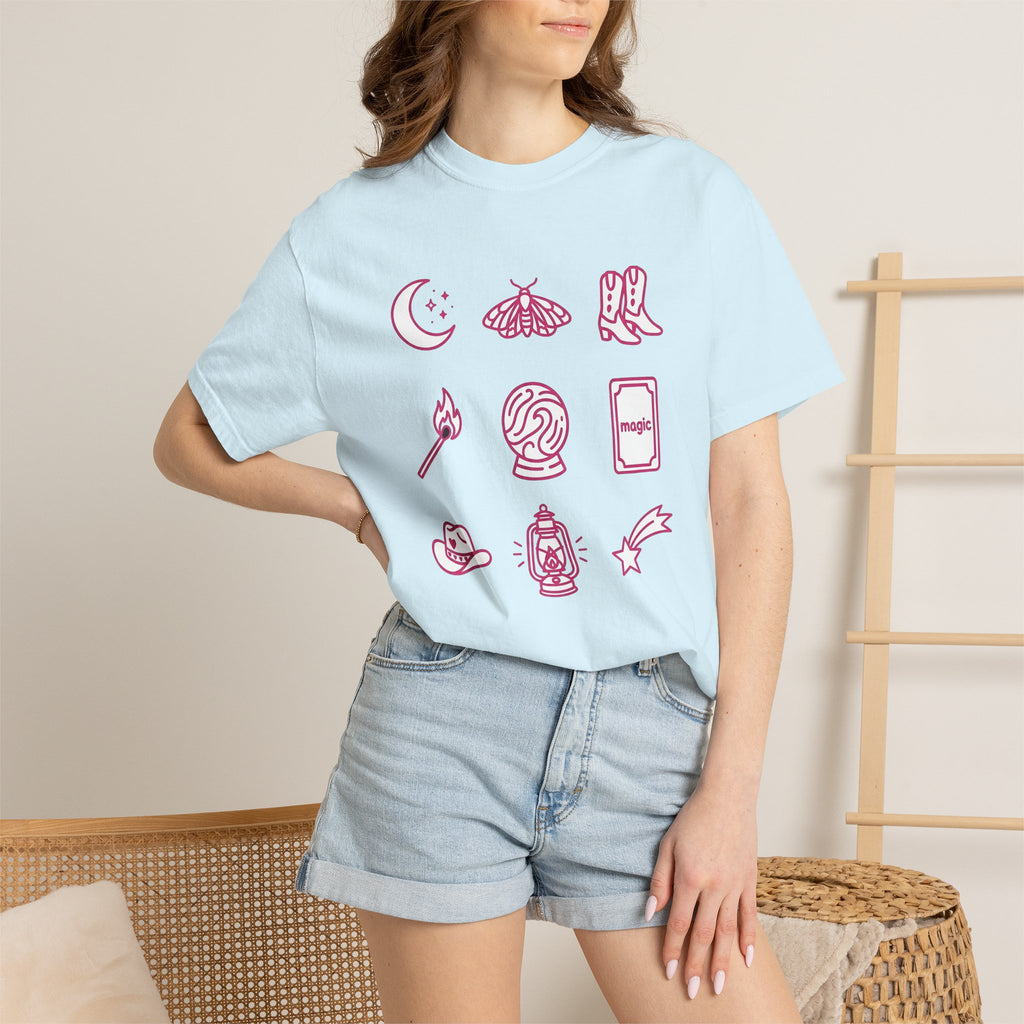 Cowboy Symbols Shirt Cowgirl Spirituality Gift Women Rustic Tee Rodeo T-Shirt Cowboy Fan Western Tshirt Mystical Graphic Simple Western