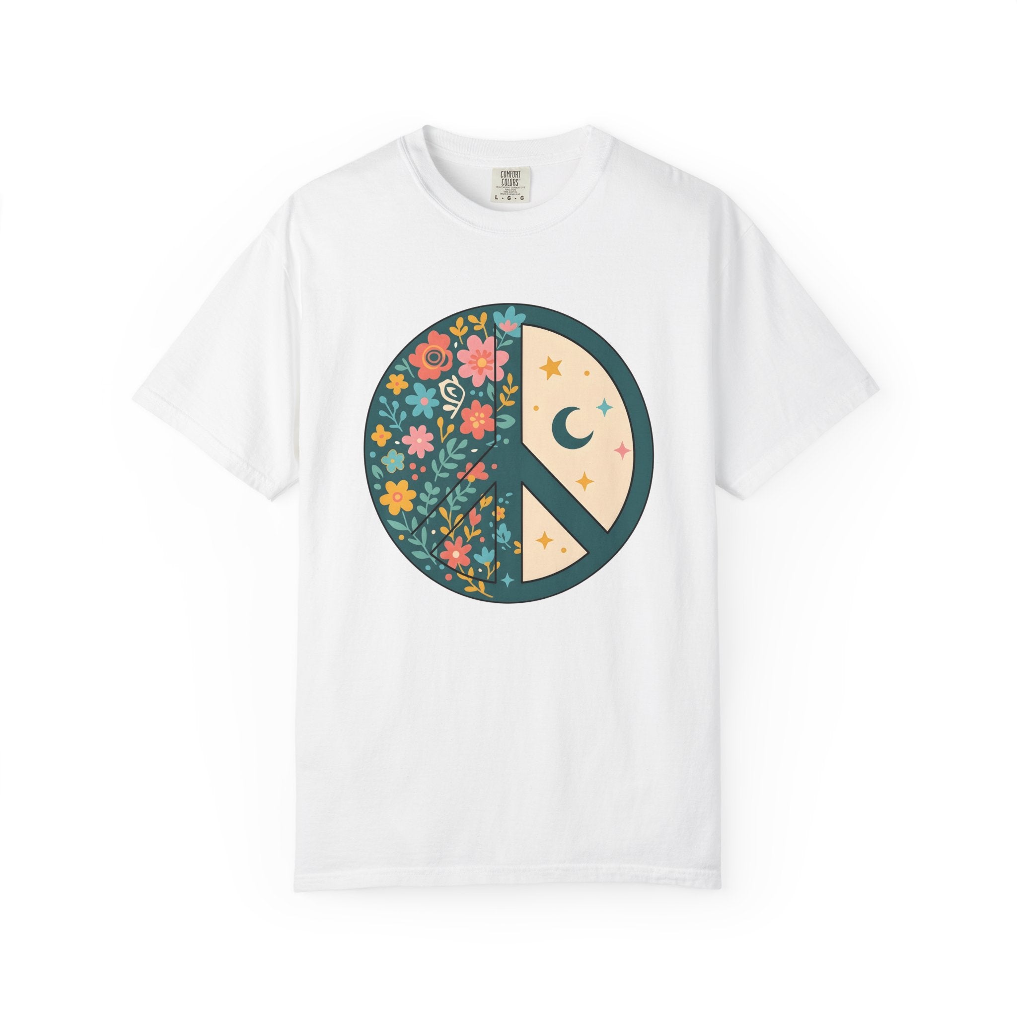 Peace Icon Shirt Boho Chic Tribal Gift Women Gypsy Tee Peace Sign T-Shirt Bohemian Enthusiast Hippie Tshirt Ethnic Graphic Classic Flower