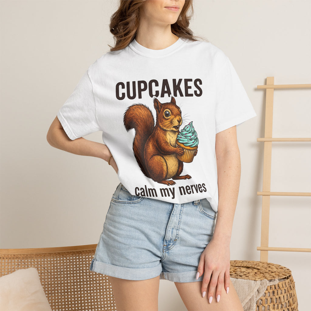 Squirrel Pastry Shirt Desserts Creature Gift Women Hand Drawn Tee Pastry T-Shirt Dessert Fan Illustrated Tshirt Animal Graphic Cartoon