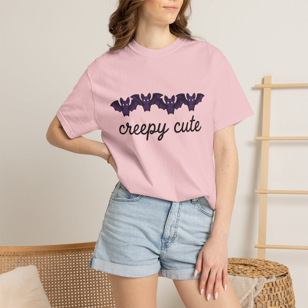Bat Drawing Shirt Halloween Alternative Gift Women Cartoon Tee Bat T-Shirt Horror Fan Comic Tshirt Punk Graphic Doodle Sharp Teeth Tshirt