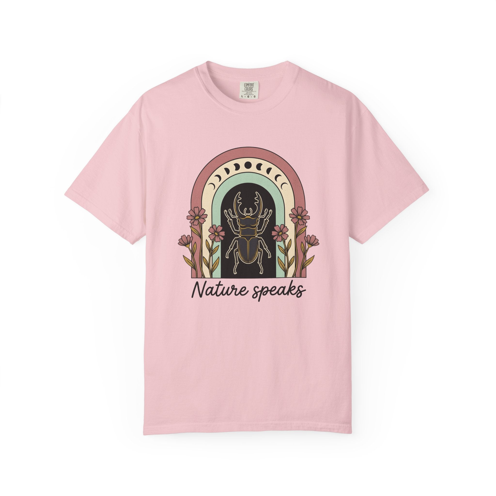 Beetle Illustration Shirt Boho Chic Outdoors Gift Women Hippie Tee Bug T-Shirt Bohemian Fan Psychedelic Tshirt Nature Graphic Retro Garden
