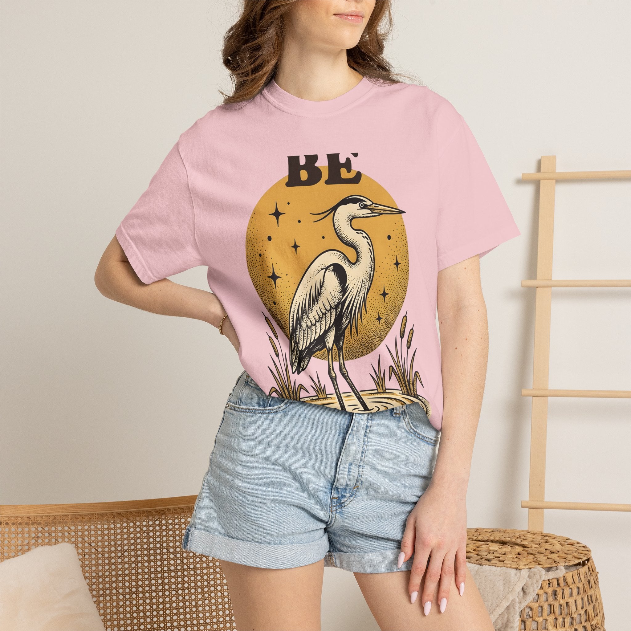 Stork Bird Shirt Nature Creatures Gift Women Heritage Tee Crane T-Shirt Wildlife Fan Heritaget Tshirt Animal Graphic Vintage-Inspired Night