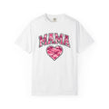 Pink Camo Heart Shirt Mom Family Gift Women Bold Tee Heart T-Shirt Mother Fan Graphic Tshirt Clan Graphic Retro Camouflage Pattern Tshirt