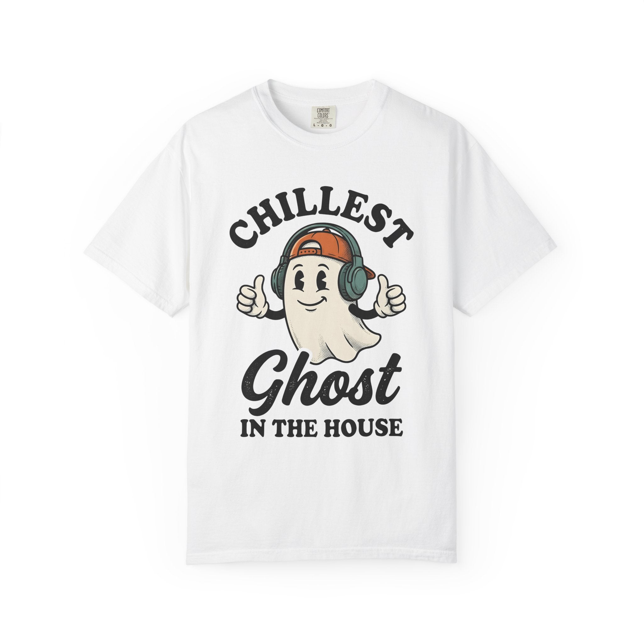 Ghost Clipart Shirt Halloween Joke Gift Women Retro Tee Specter T-Shirt Horror Fan Ghostly Tshirt Prank Graphic Hand Drawn Headset Tshirt