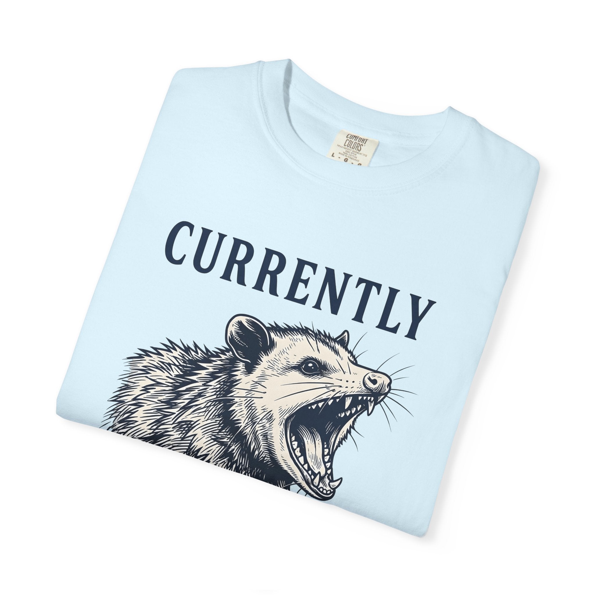 Opossum Illustration Shirt Funny Wildlife Gift Women Retro Tee Possum T-Shirt Humor Fan Vintage Tshirt Animal Graphic Sketch Yelling Face