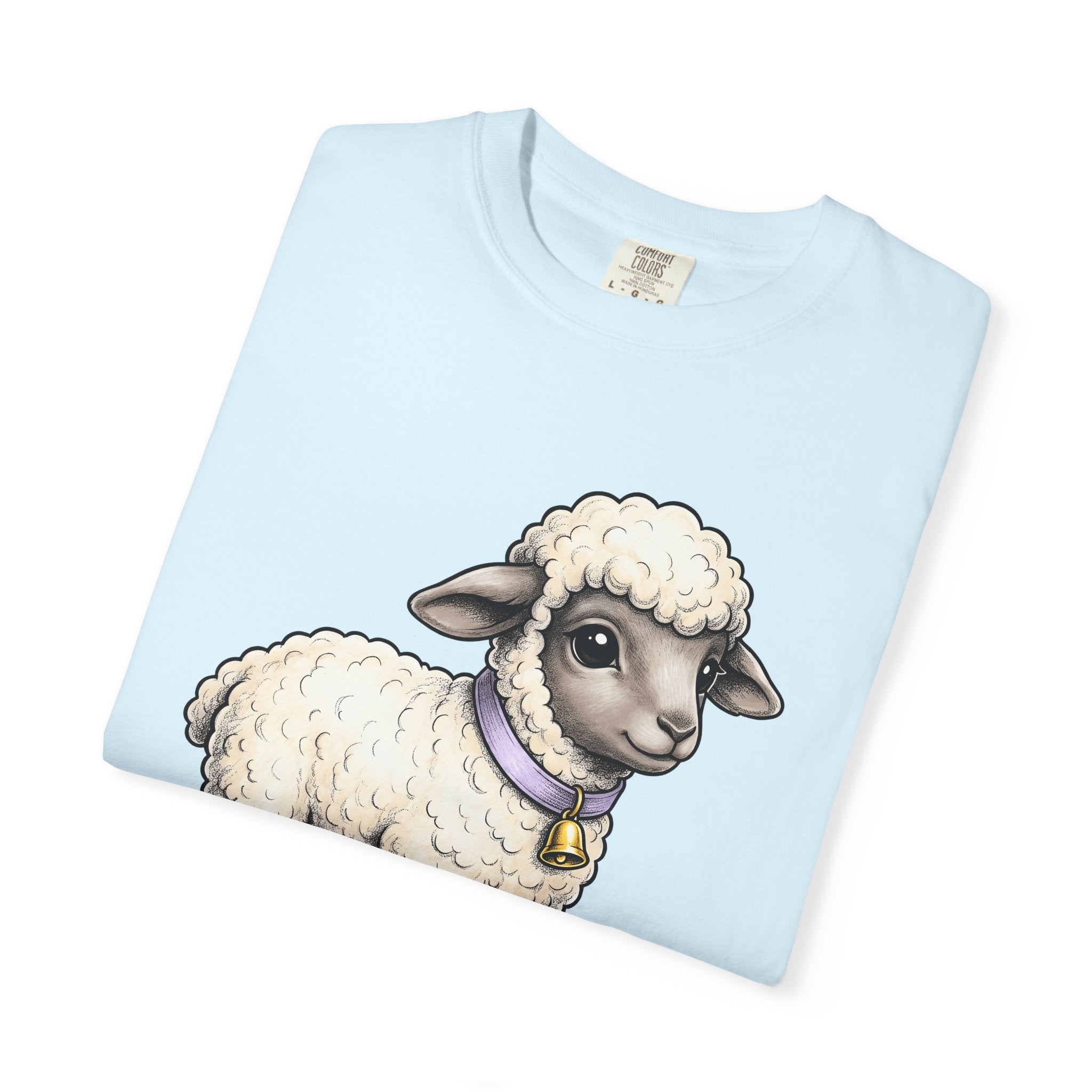 Newborn Lamb Shirt Cute Wildlife Gift Women Cartoon Tee Lamb T-Shirt Adorable Fan Cartoon Tshirt Wildlife Graphic Doodle Cowbell Tshirt