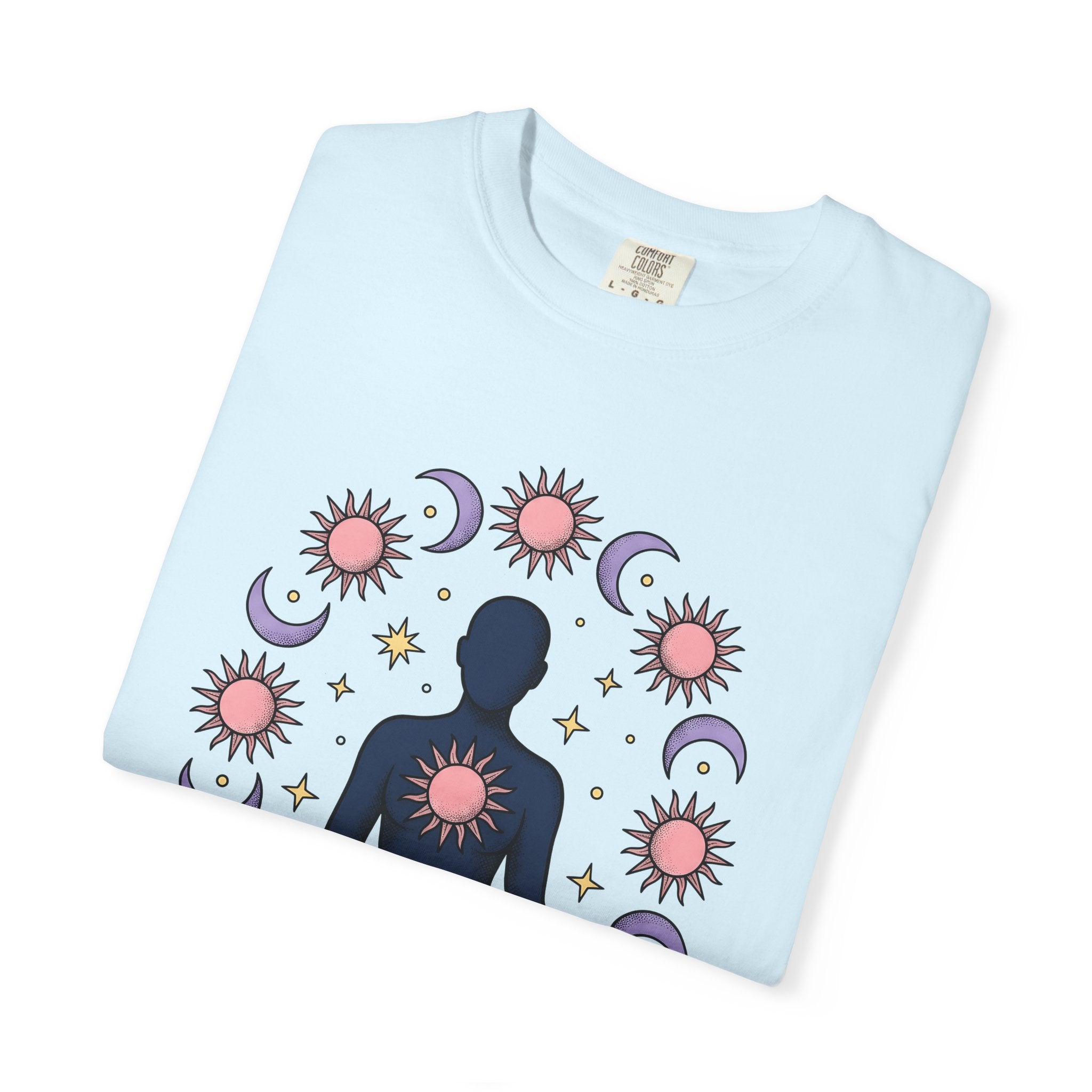 Meditating Person Shirt Boho Chic Metaphysical Gift Women Sketch Tee Yogi T-Shirt Bohemian Enthusiast Doodle Tshirt Spiritual Graphic Simple