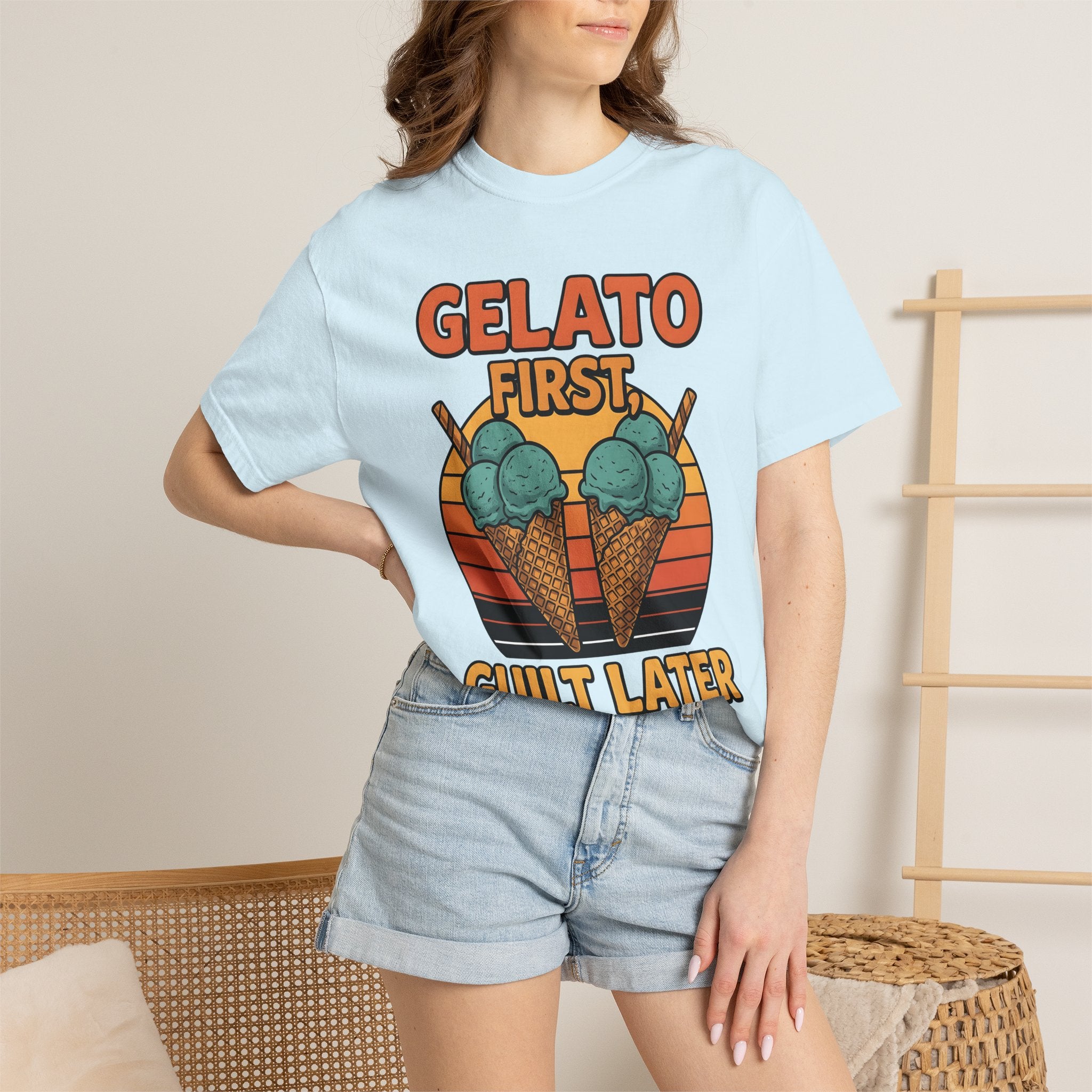 Ice Cream Cones Shirt Desserts Gourmet Gift Women Vintage Tee Ice Cream T-Shirt Sweets Fan Retro Tshirt Gourmet Graphic Classic Crisp Cone
