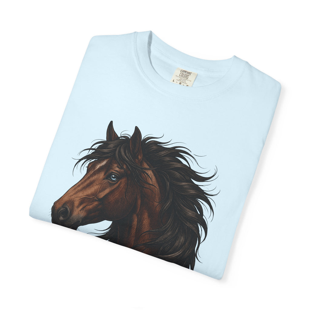 Horse Head Shirt Animals Horseback Gift Women Lifelike Tee Stallion T-Shirt Wildlife Fan Equine Graphic Tshirt Antique Long Hair Tshirt