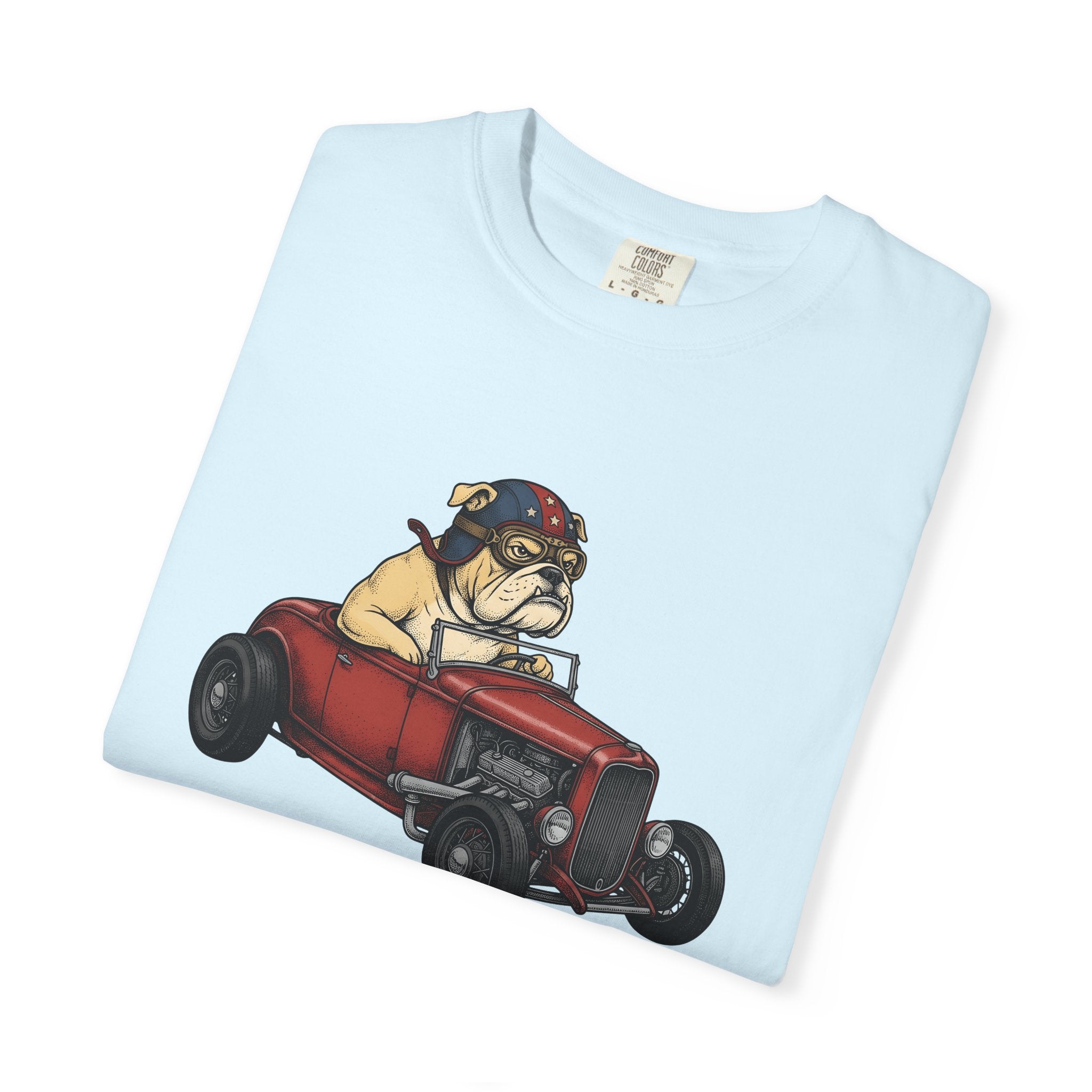 Bulldog Pickup Shirt America 4Th Of July Puppy Gift Women Cartoon Tee Bulldog T-Shirt Patriot Fan Caricature Tshirt Puppy Graphic Line Art
