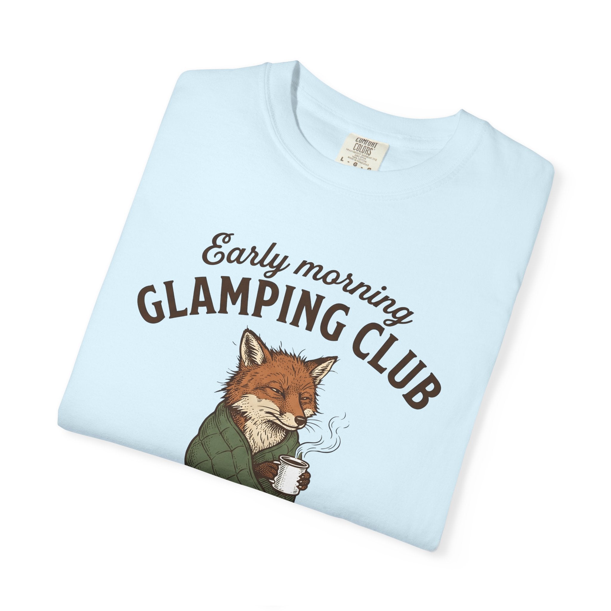Fox Coffee Shirt Camping Animal Gift Women Hand Drawn Tee Coffee T-Shirt Camper Fan Illustrated Tshirt Wildlife Graphic Vintage Blanket