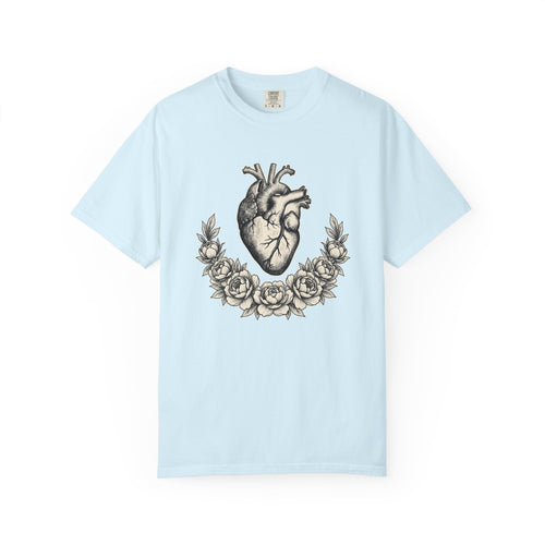 Anatomical Heart Shirt Cottagecore Floral Gift Women Vintage Tee Cardiac T-Shirt Cottage Fan Retro Tshirt Floral Graphic Hand Drawn Peony