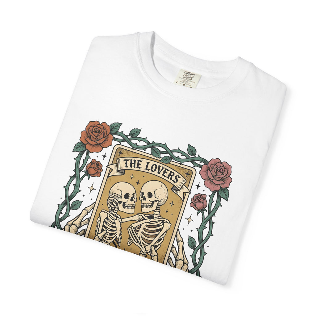 Skeleton Couple Shirt St Valentines Day Gothic Gift Women Tattoo Tee T-Shirt Romance Fan Ink Tshirt Dark Graphic Vintage Roses Tshirt