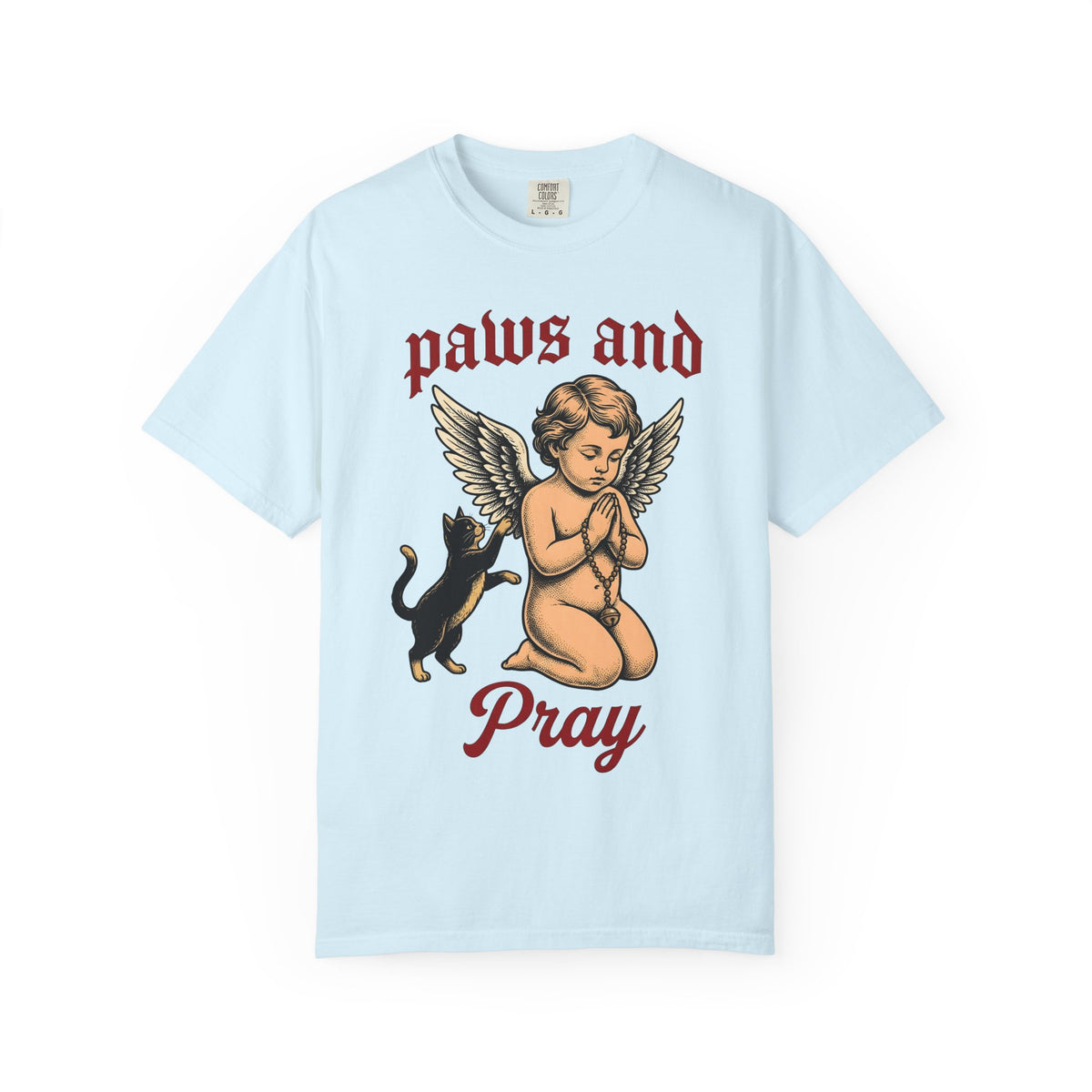 Heavenly Cat Shirt Cat Guardian Unisex Gift Old School Tee Kitten T-Shirt Cat