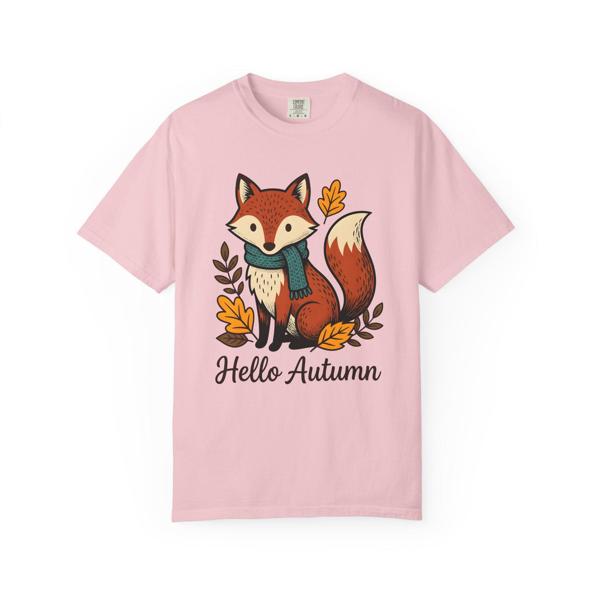 Fox Shirt Autumn Fauna Gift Women Adorable Tee Vixen T-Shirt Fall Fan Cute Tshirt Wildlife Graphic Doodle Maple Leaves Tshirt