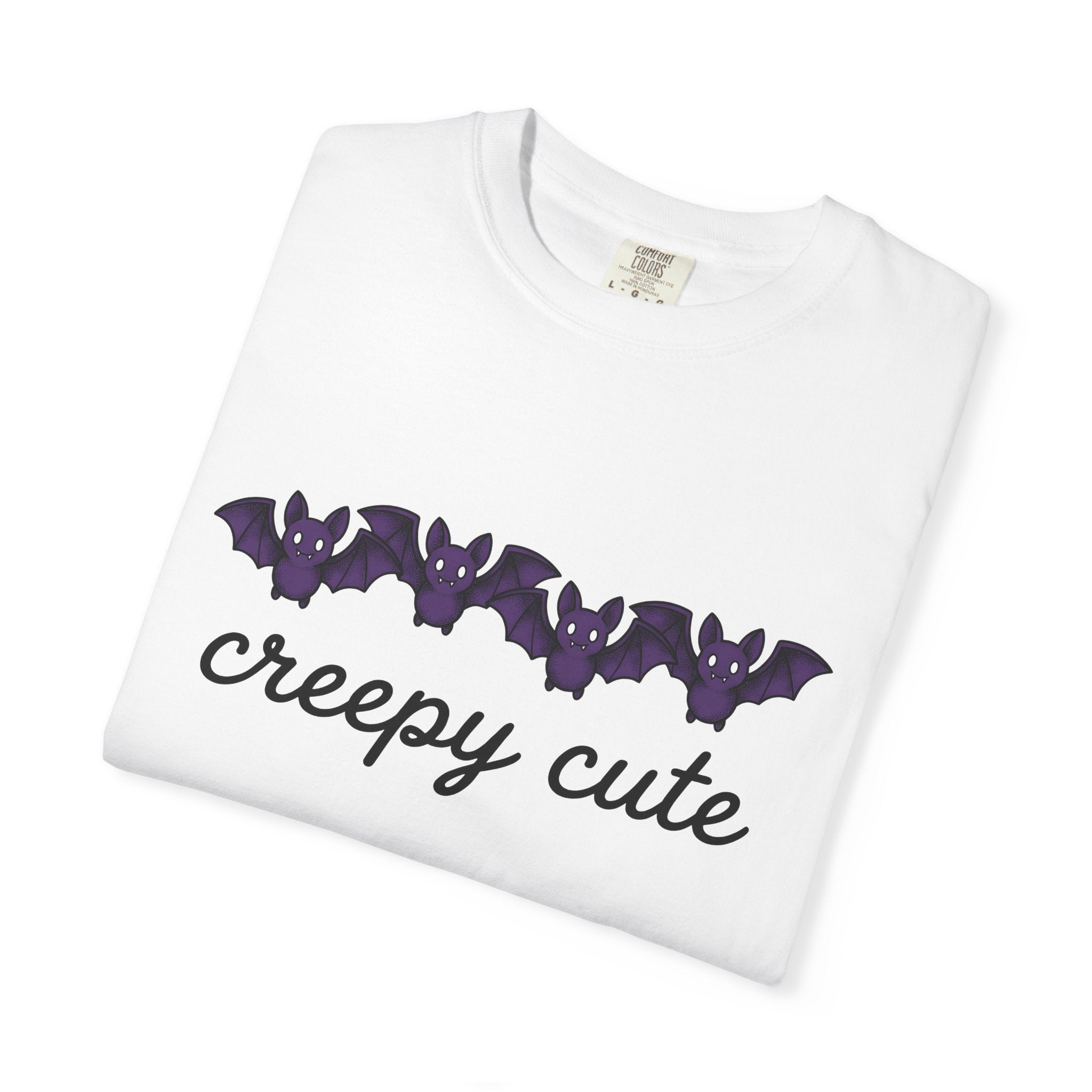 Bat Drawing Shirt Halloween Alternative Gift Women Cartoon Tee Bat T-Shirt Horror Fan Comic Tshirt Punk Graphic Doodle Sharp Teeth Tshirt