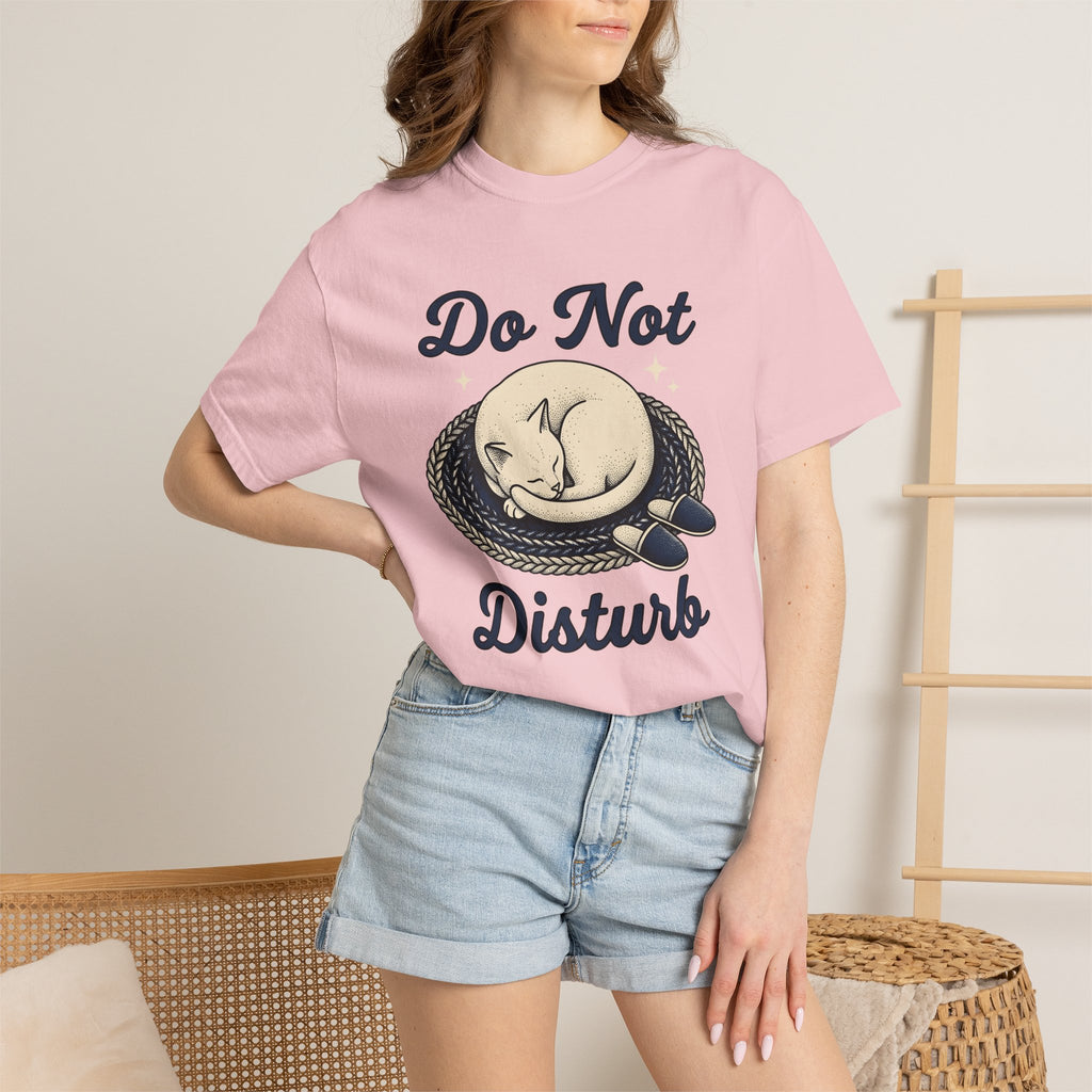 Napping Cat Shirt Cat Comfort Gift Women Retro Tee Kitten T-Shirt Cat Fan Vintage Tshirt Cozy Graphic Sketch House Shoes Tshirt