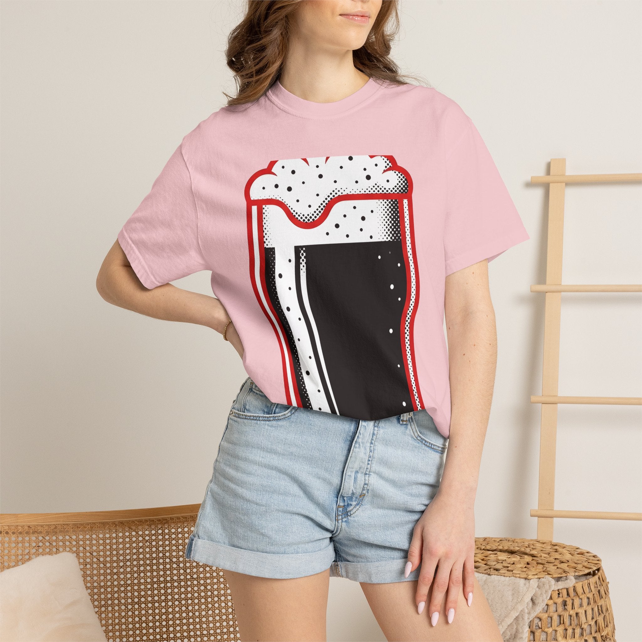 Beer Glass Shirt St Patricks Day Ale Gift Women Graphic Tee Pint Glass T-Shirt Shamrock Fan Beer Mug Tshirt Ale Graphic Vintage Beer Head