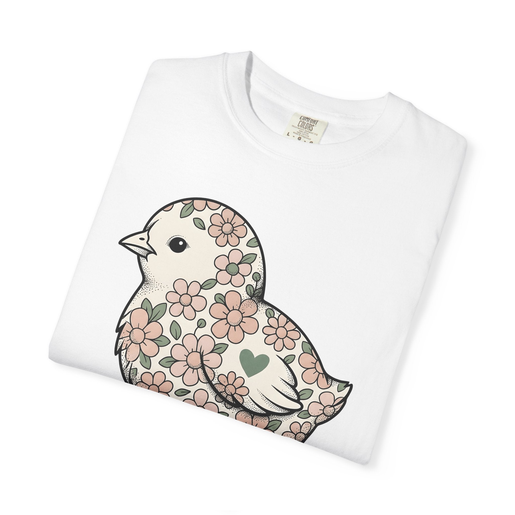 Blossom Hen Shirt Easter Wildlife Gift Women Indie Tee Chicken T-Shirt Spring Fan Hen Tshirt Wildlife Illustration Classic Heart Shape