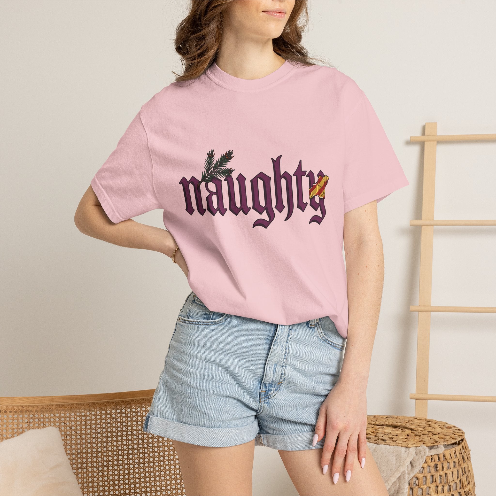 Gothic Typeface Shirt Christmas Satire Gift Women Thick Tee Typography T-Shirt Xmas Fan Bold Tshirt Sarcastic Graphic Nostalgic Conifer
