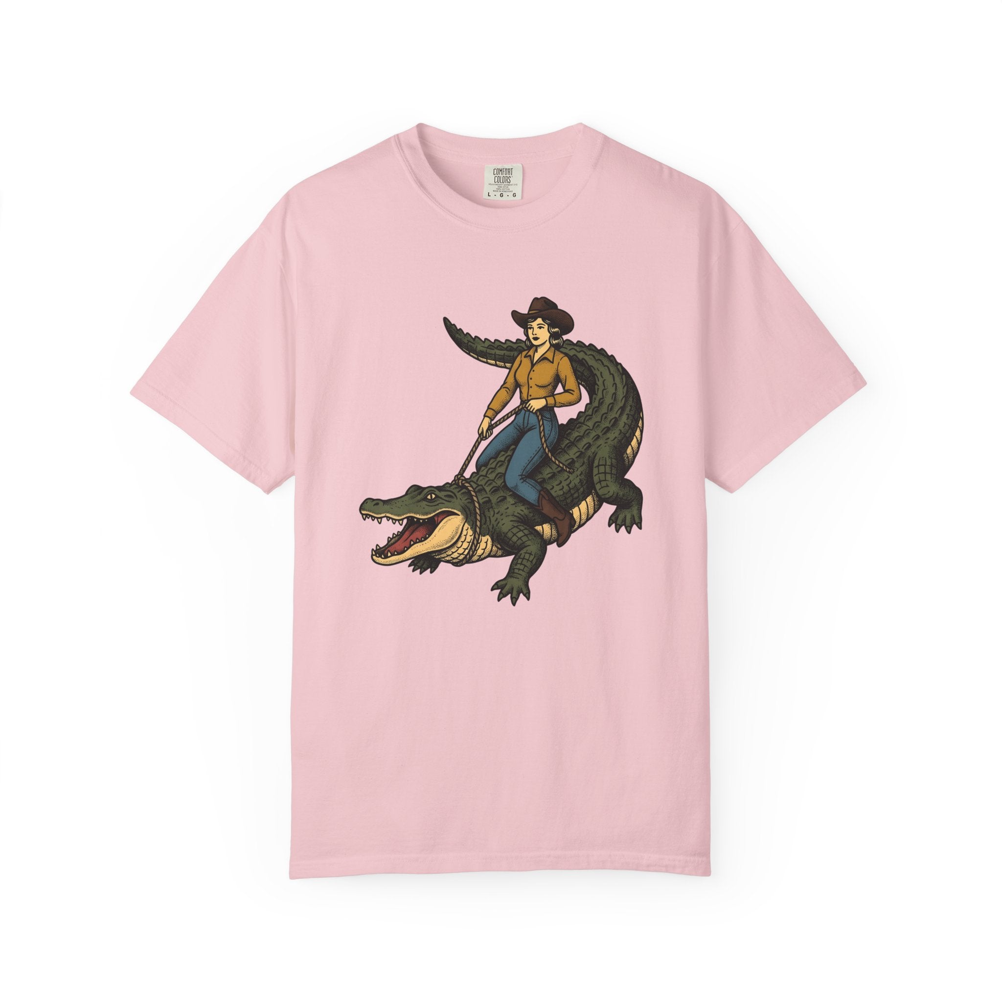 Cowgirl On Alligator Shirt Cowgirl Cowboy Gift Women Rustic Tee Rodeo T-Shirt Cowgirl Fan Western Tshirt Cowboy Graphic Old School Hat