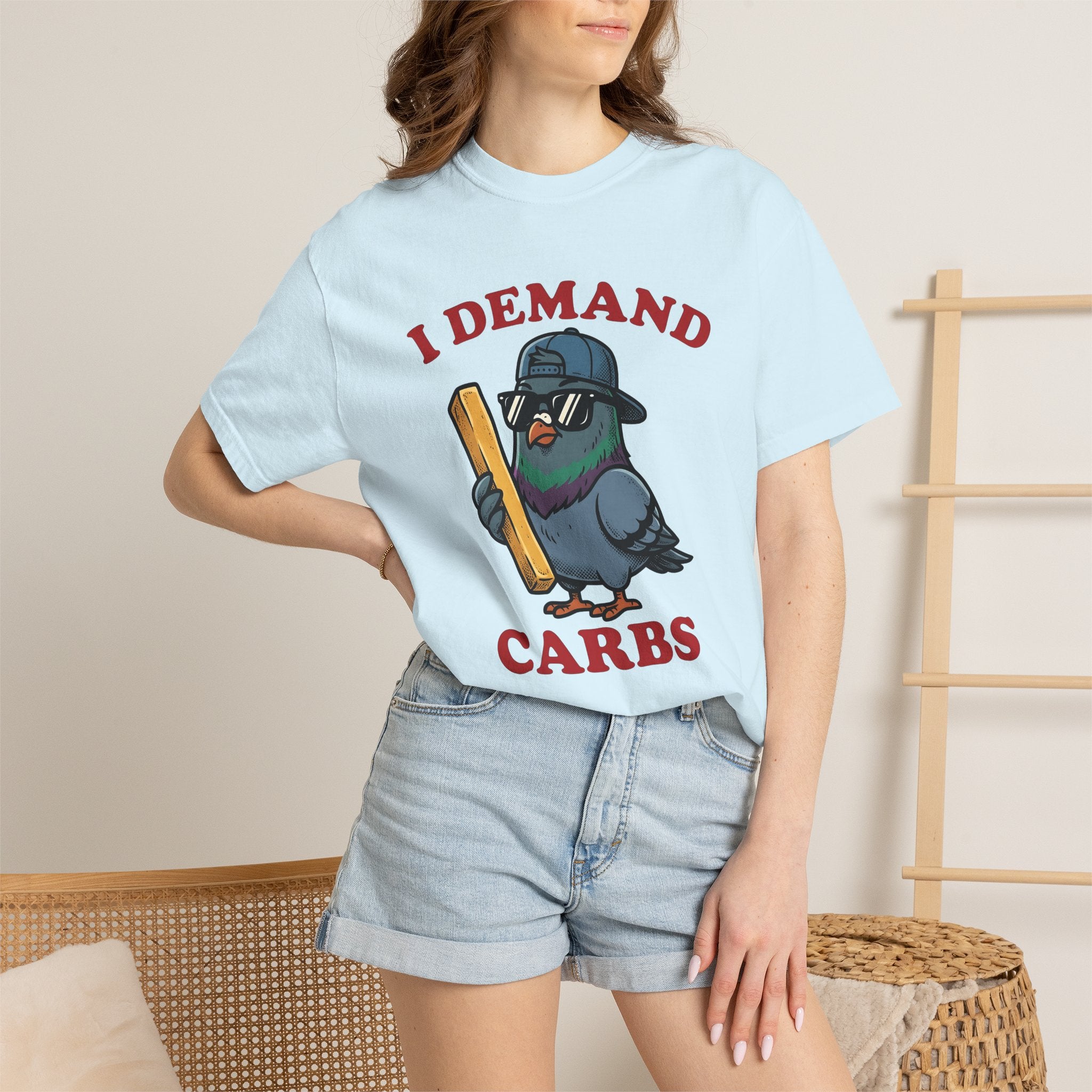 Pigeon Bread Shirt Funny Foodie Gift Women Cartoon Tee Birdseed T-Shirt Humor Fan Comic Tshirt Gourmet Graphic Retro Sunglasses Tshirt