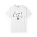 Wrapped Box Shirt Holiday Festive Gift Women Modern Tee Gift Box T-Shirt Christmas Fan Holiday Tshirt Celebration Graphic Doodle Knot Tshirt