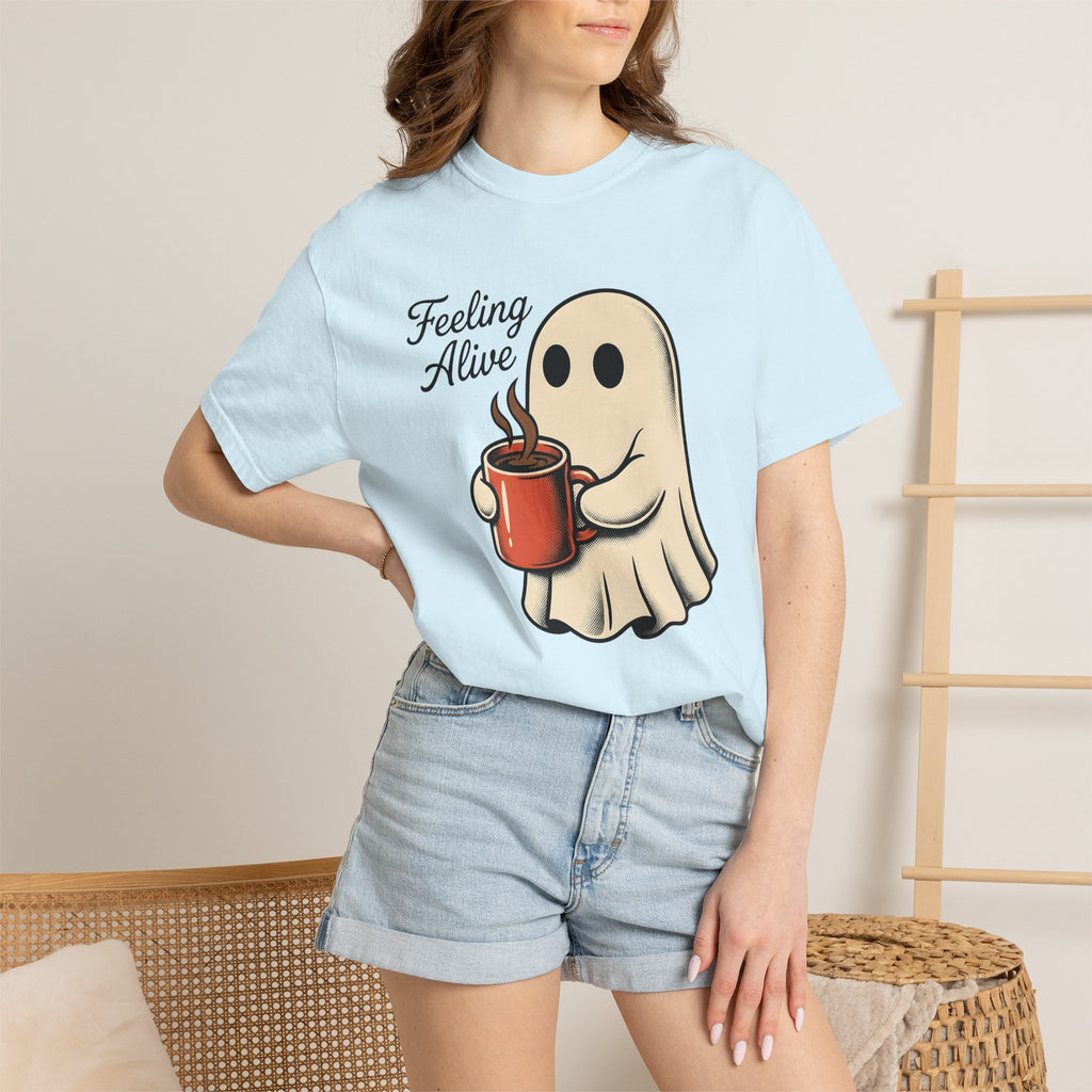Spooky Coffee Shirt Halloween Espresso Gift Women Comic Tee Creepy Coffee T-Shirt Halloween Fan Coffee Tshirt Coffee Graphic Vintage Cup