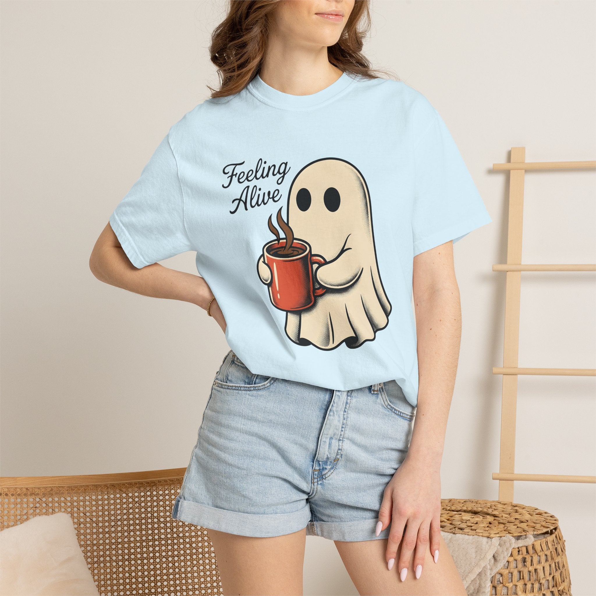 Spooky Coffee Shirt Halloween Espresso Gift Women Comic Tee Creepy Coffee T-Shirt Halloween Fan Coffee Tshirt Coffee Graphic Vintage Cup