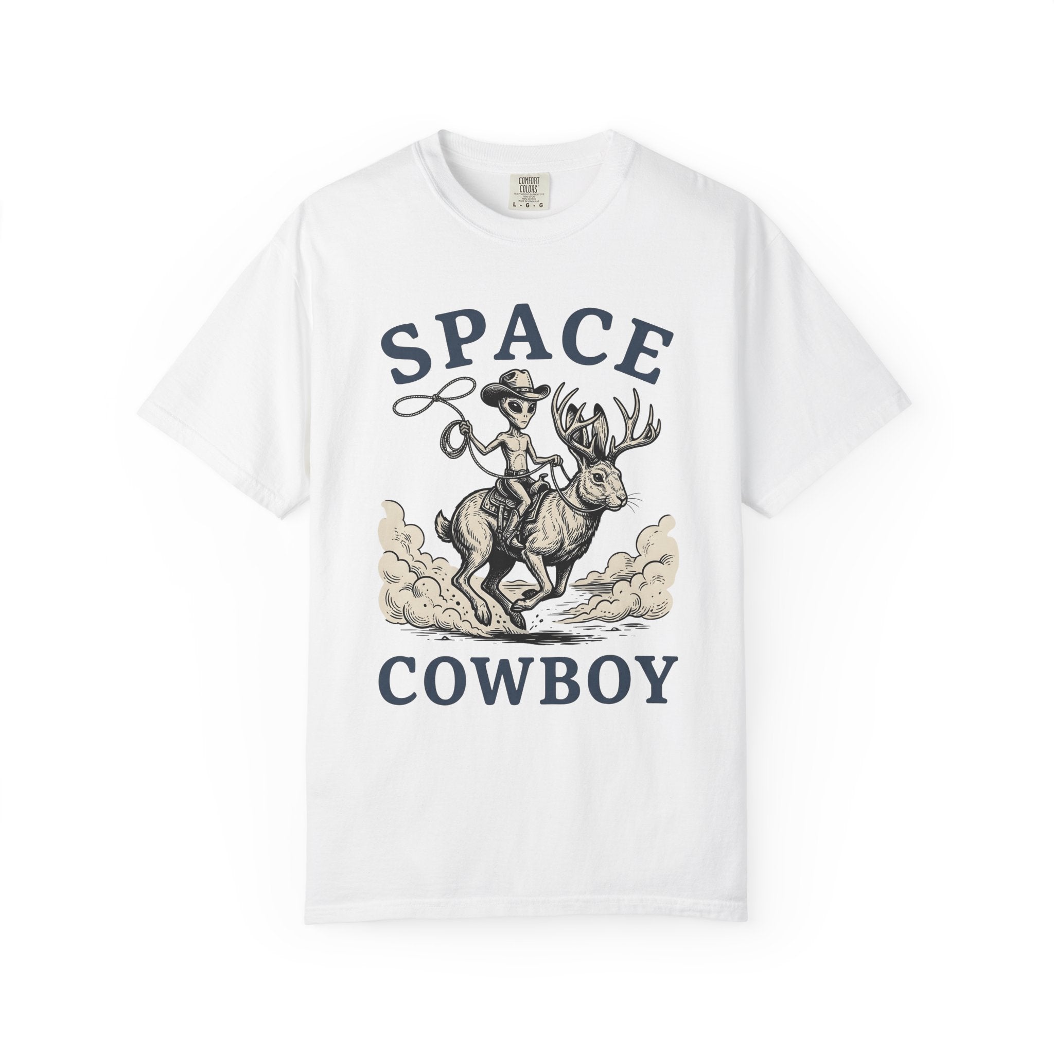 Alien Cowboy Shirt Funny Western Gift Women Vintage Tee Space Cowboy T-Shirt Humor Fan Retro Graphic Tshirt Retro Jackalope Tshirt