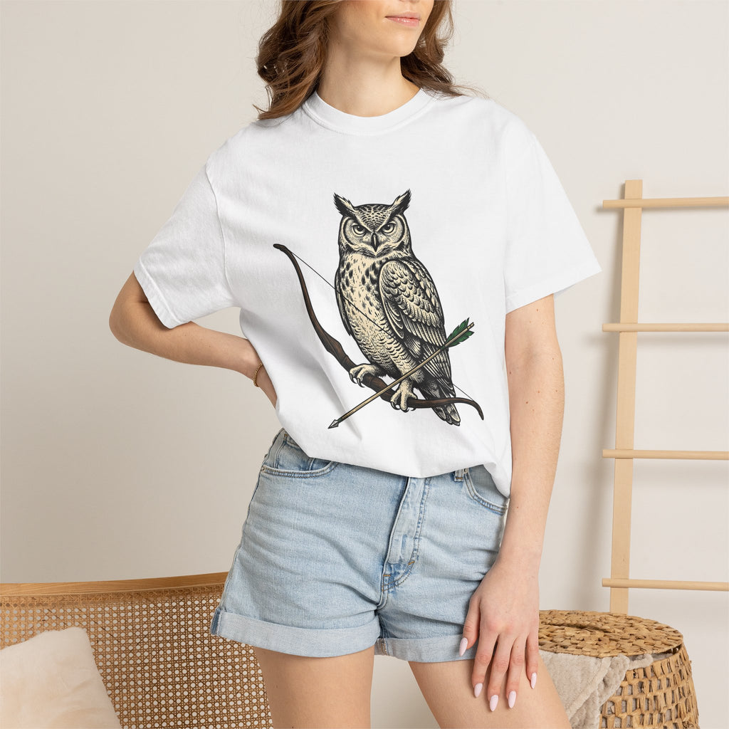 Bird Bow Shirt Archery Wildlife Gift Women Retro Tee Bow Arrow T-Shirt Archer Enthusiast Vintage Tshirt Animal Graphic Sketch Shaft Tshirt