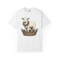 Lamb In Basket Shirt Easter Critter Gift Women Cartoon Tee Baby Lamb T-Shirt Easter Fan Cartoonish Tshirt Creature Graphic Rustic Flower