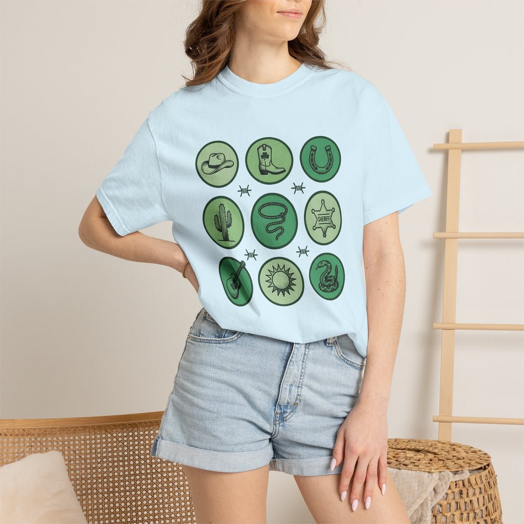 Cowboy Emblems Shirt St Patrick's Day Ranch Gift Women Rustic Tee Western Logo T-Shirt Irish Fan Country Charm Tshirt Farmhouse Graphic
