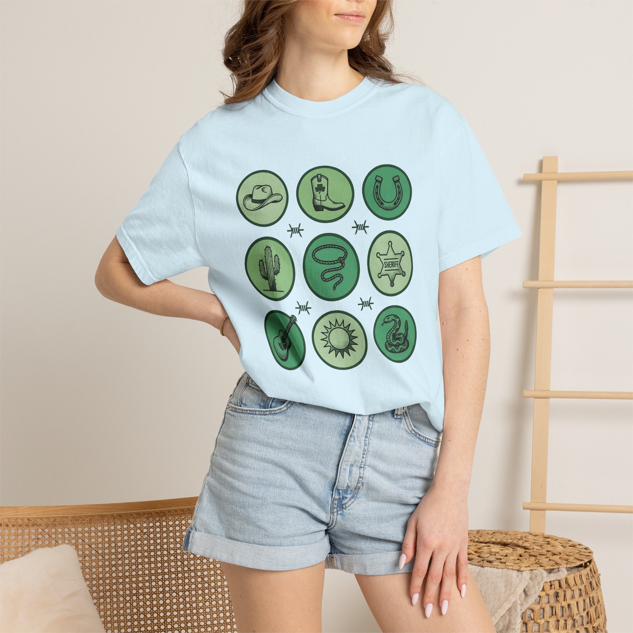 Cowboy Emblems Shirt St Patrick's Day Ranch Gift Women Rustic Tee Western Logo T-Shirt Irish Fan Country Charm Tshirt Farmhouse Graphic