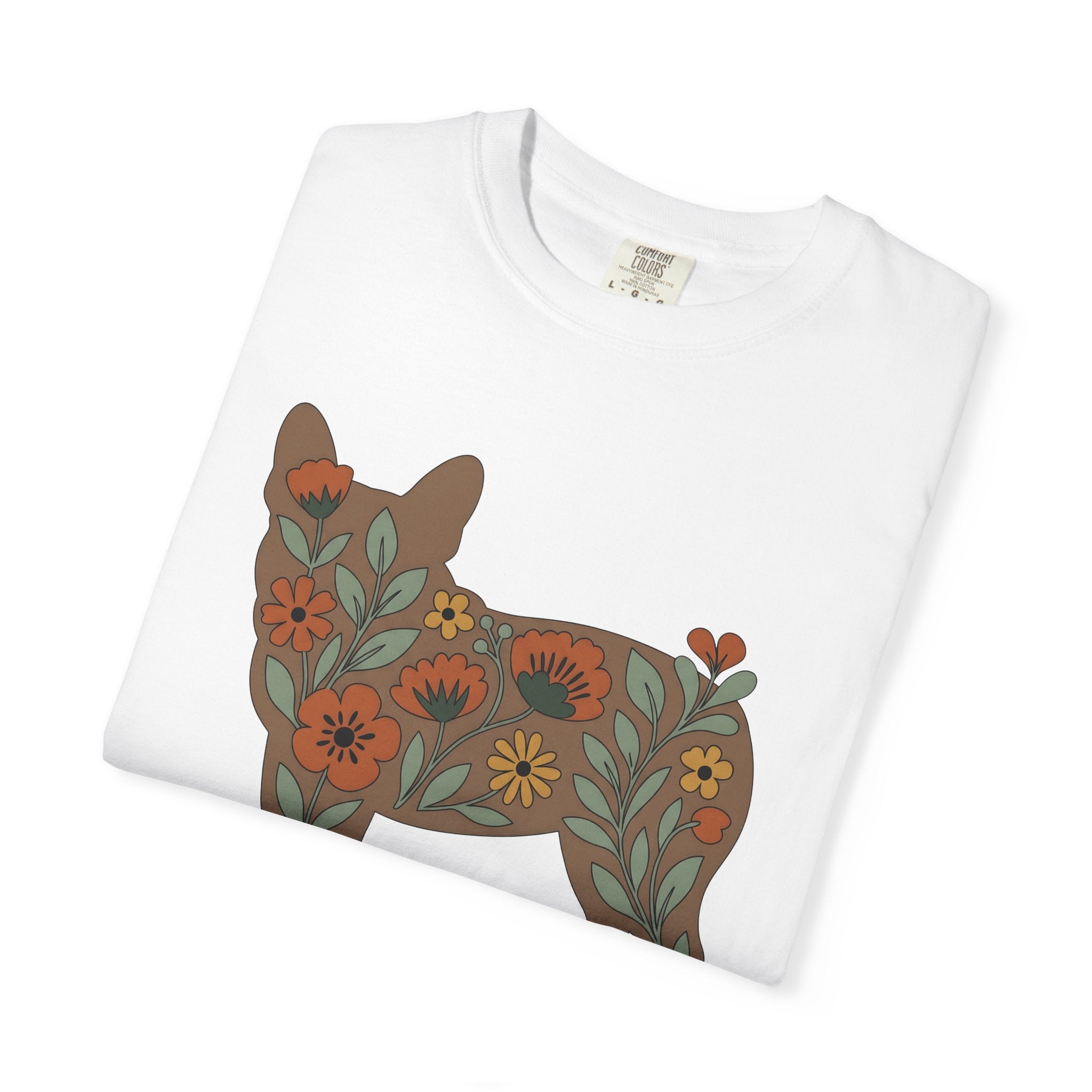 French Bulldog Shirt Dog Floral Gift Women Boho Tee Bouledogue Francais T-Shirt Dog Fan Hippie Tshirt Botanical Graphic Minimalist Flowers