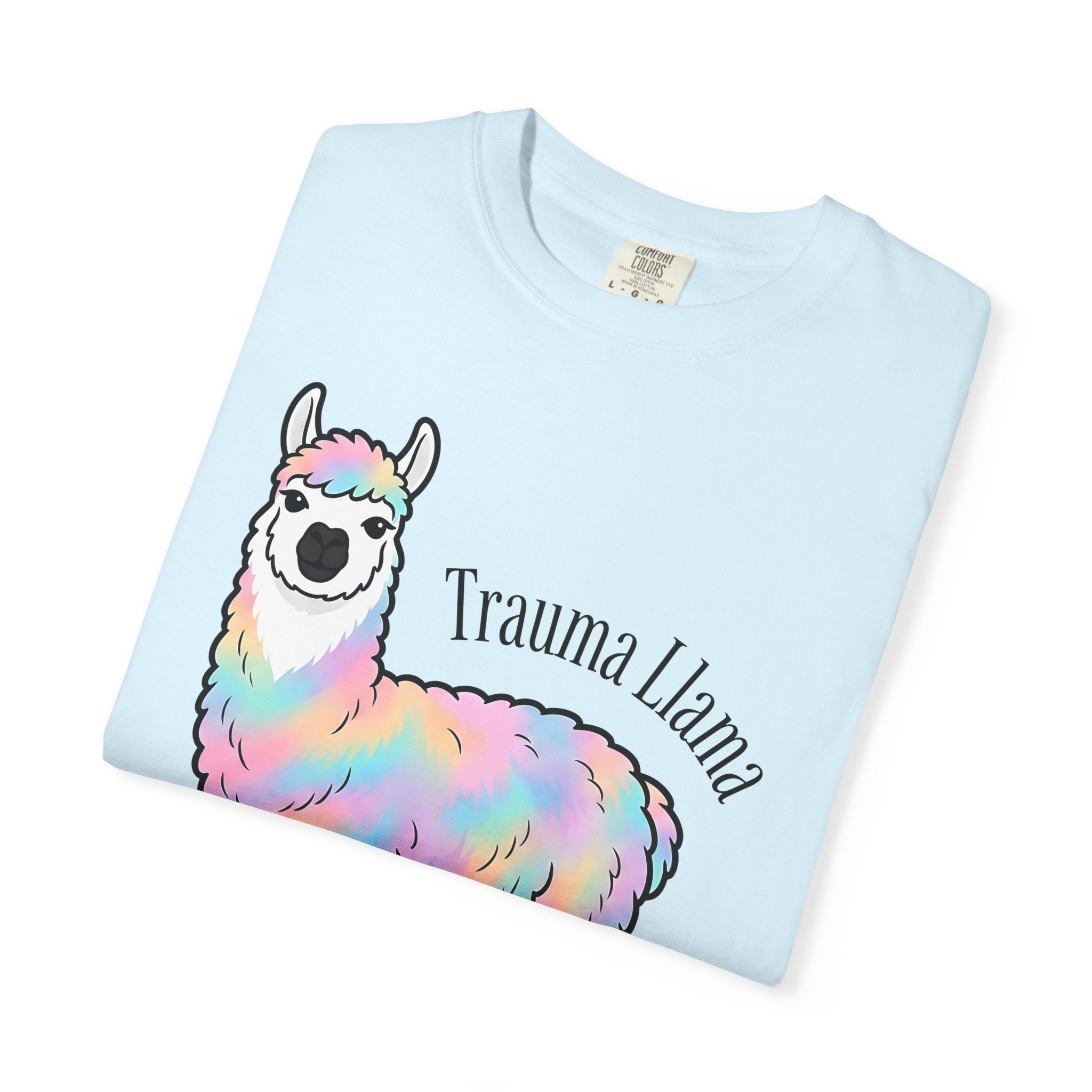 Rainbow Llama Shirt Animals Humor Gift Women Cartoon Tee Alpaca T-Shirt Creature Fan Toon Tshirt Funny Graphic Kawaii Pastel Fur Tshirt