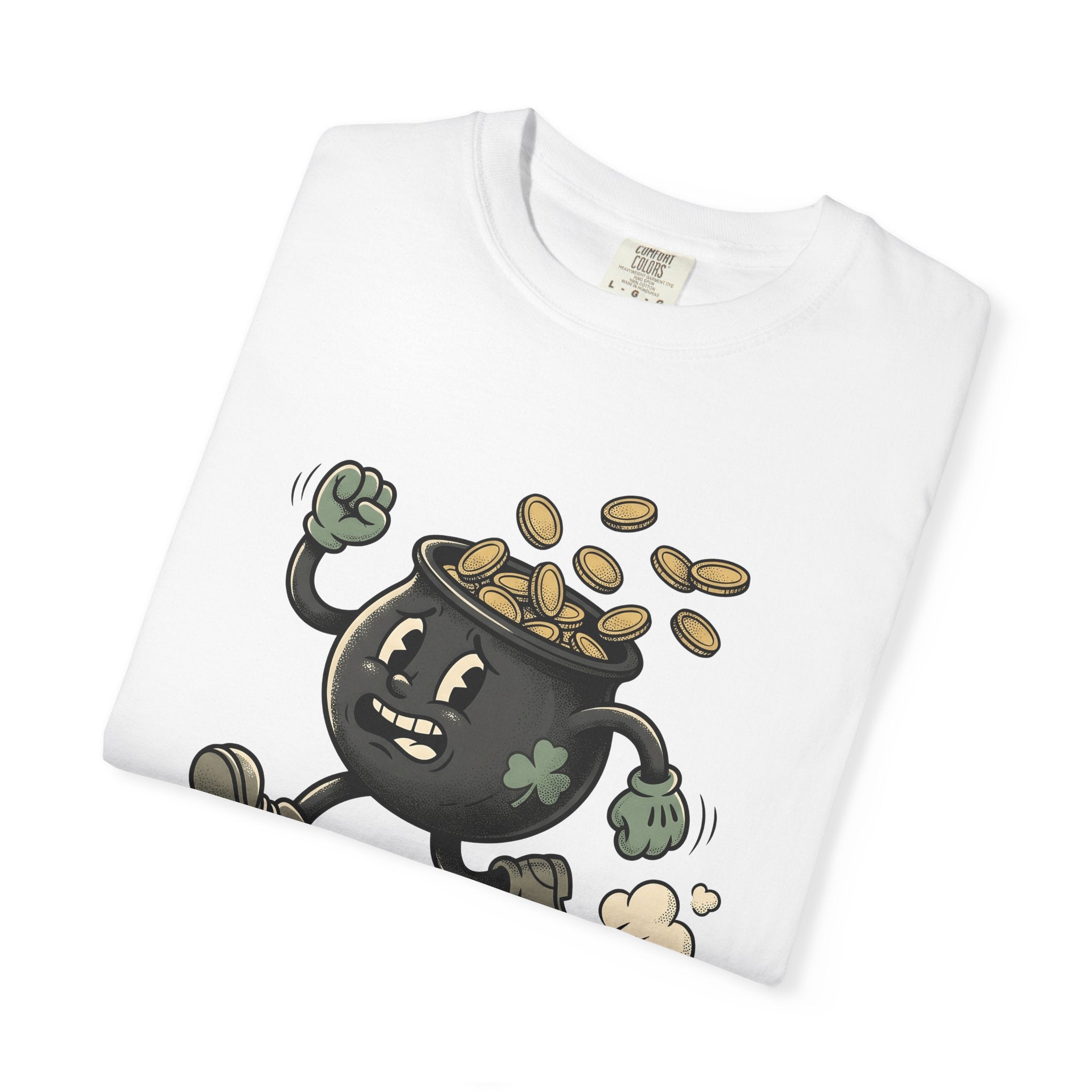 Pot Gold Character Shirt St Patrick's Day Irish Gift Women Cartoon Tee Leprechaun T-Shirt St Patricks Fan Comic Tshirt Celtic Graphic