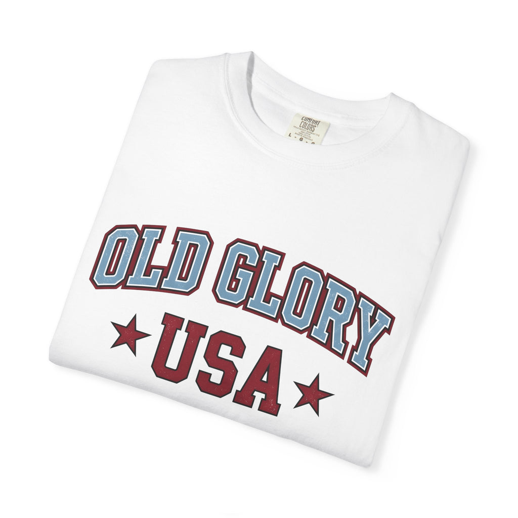 Varsity Lettering Shirt 4th Of July American Gift Women Vintage Tee Letterman T-Shirt Independence Fan Distressed Tshirt Patriotic Graphic