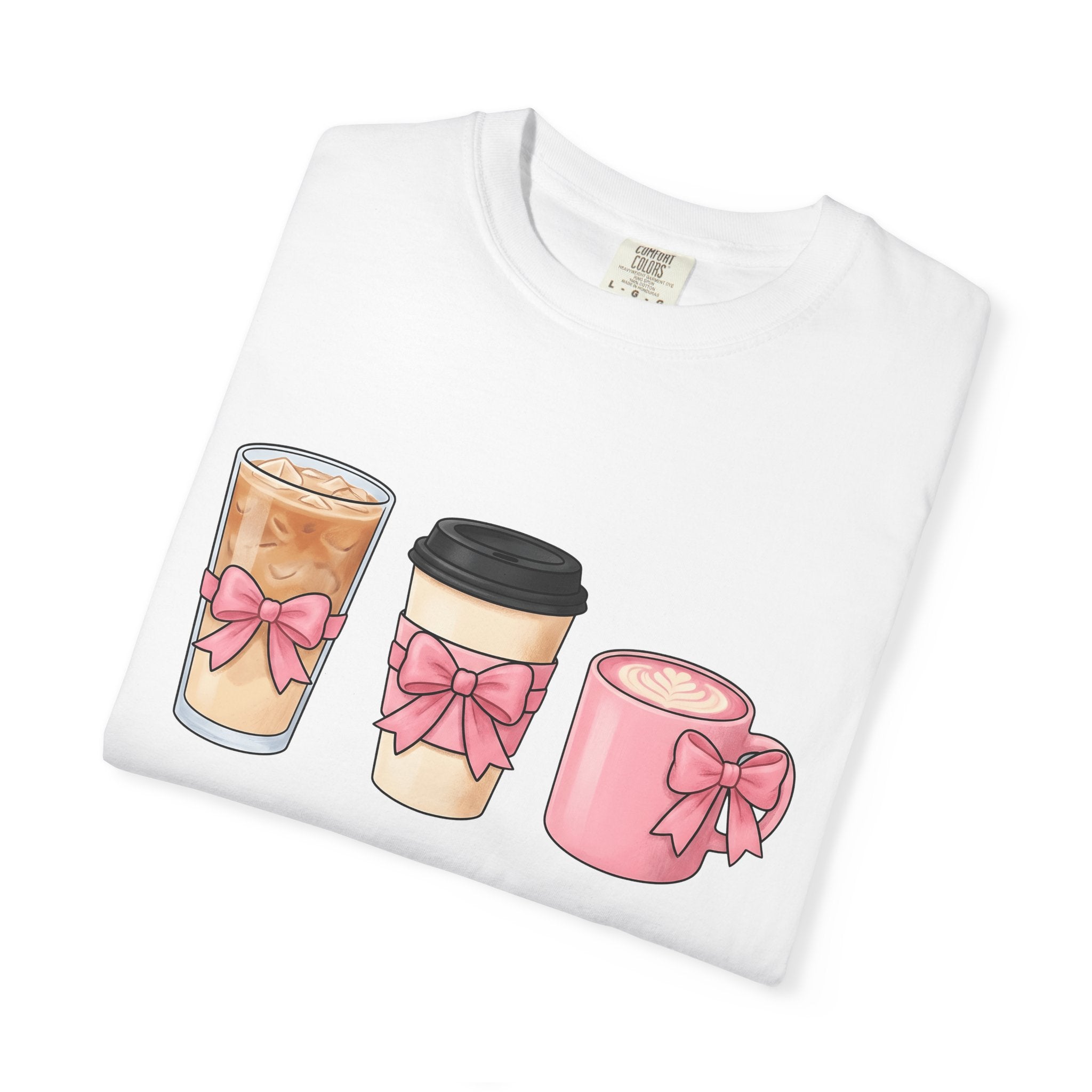 Coffee Mugs Shirt Coffee Vibe Gift Women Cute Tee Mug T-Shirt Coffee Fan Cute Tshirt Atmosphere Graphic Sketch Pink Ribbon Tshirt