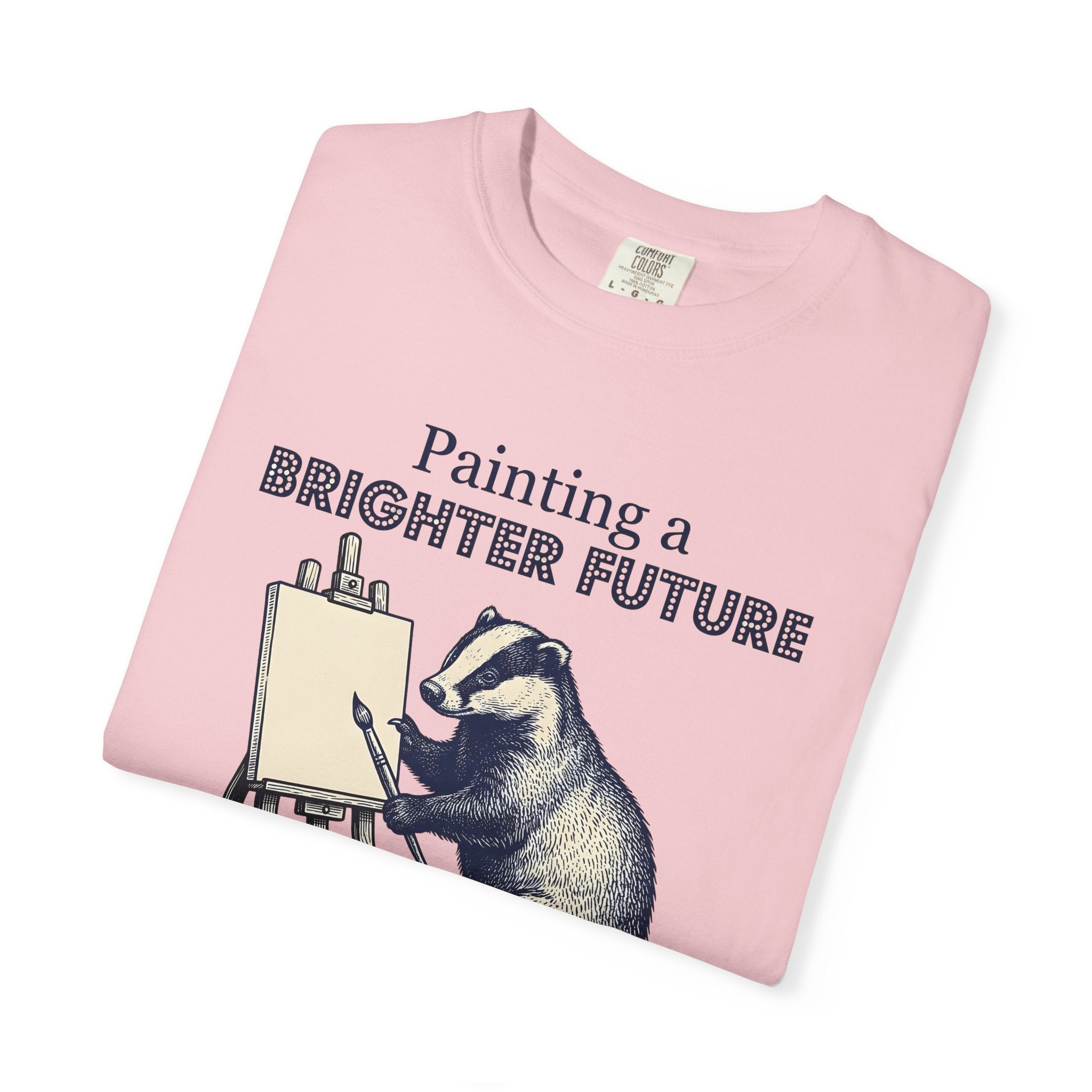 Badger Painting Shirt Animal Humor Gift Women Vintage Tee Badger T-Shirt Animal Fan Retro Tshirt Funny Graphic Hand Drawn Easel Tshirt
