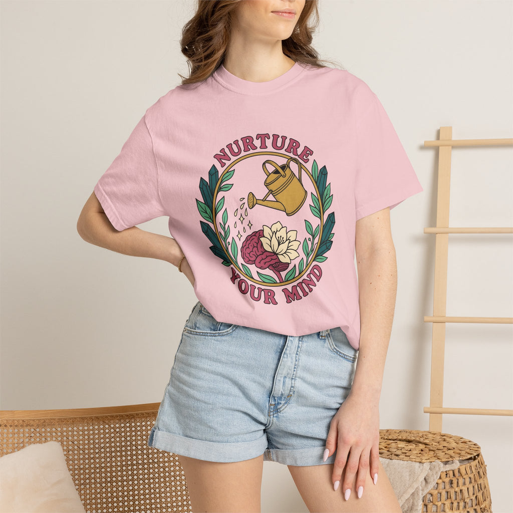 Watering Can Mind Bloom Shirt Boho Chic Wellness Gift Women Hippie Tee Watering Can T-Shirt Boho Enthusiast Psychedelic Tshirt Self Care