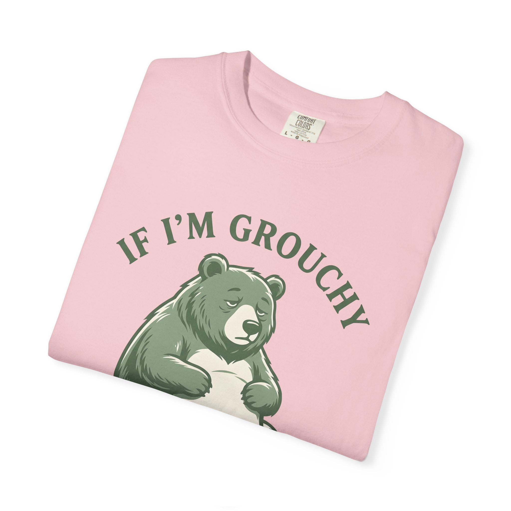 Grumpy Bear Shirt Funny Animal Gift Women Cartoon Tee Teddy Bear T-Shirt Humor Fan Comic Tshirt Wildlife Graphic Vintage Sofa Tshirt