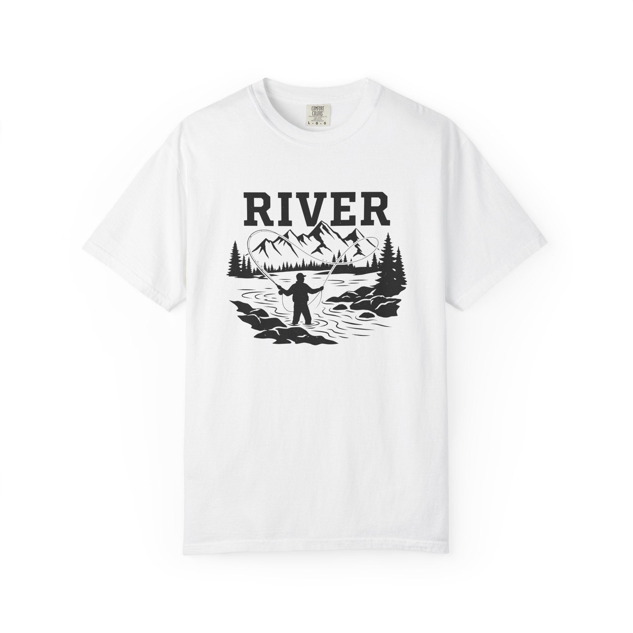 Fly Fishing Shirt Fishing Hiking Gift Women Retro Tee Flyfishing T-Shirt Angler Enthusiast Vintage Tshirt Trekker Graphic Doodle Peak Tshirt