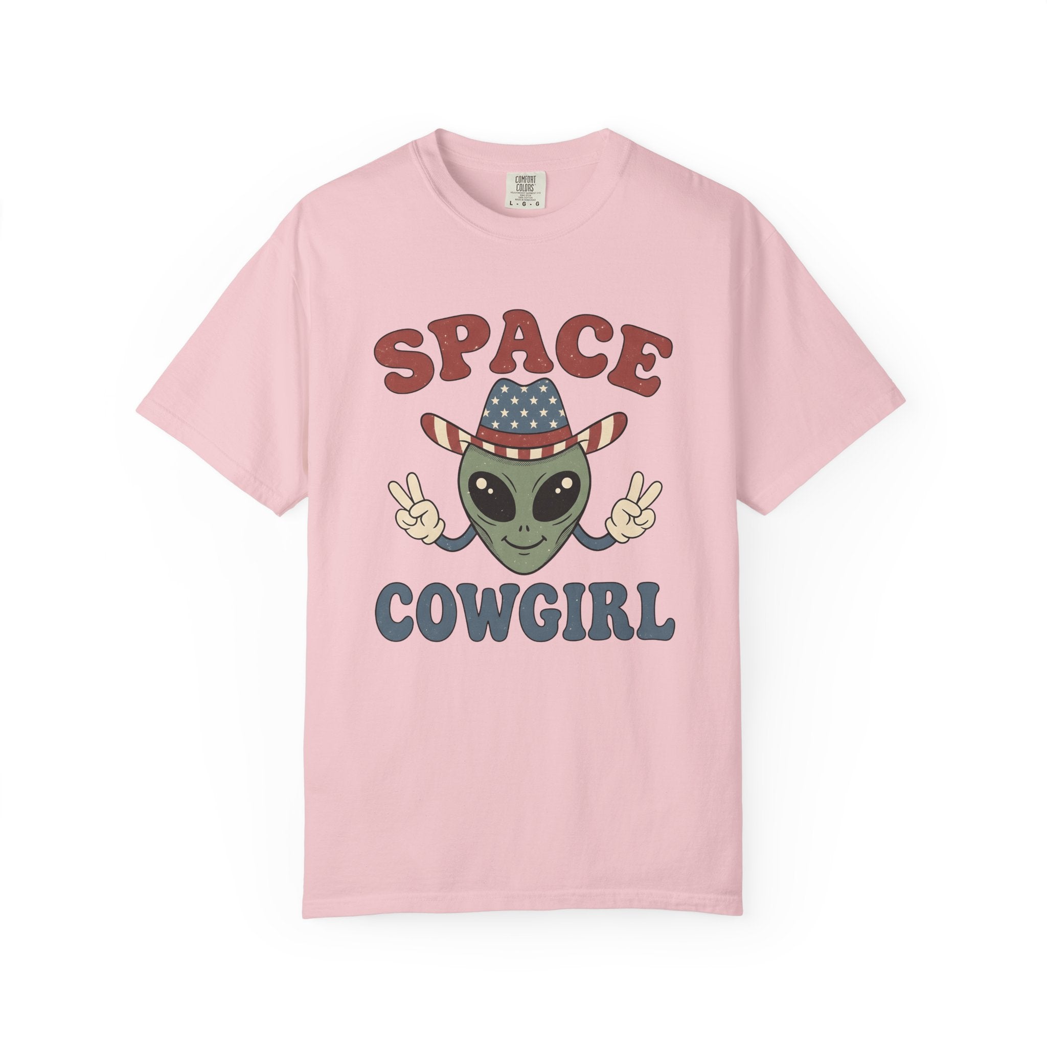 Alien Cowboy Hat Shirt Cowgirl Cosmos Gift Women Animated Tee Space Hat T-Shirt Cowgirl Fan Cartoon Tshirt Galaxy Graphic Old School Peace