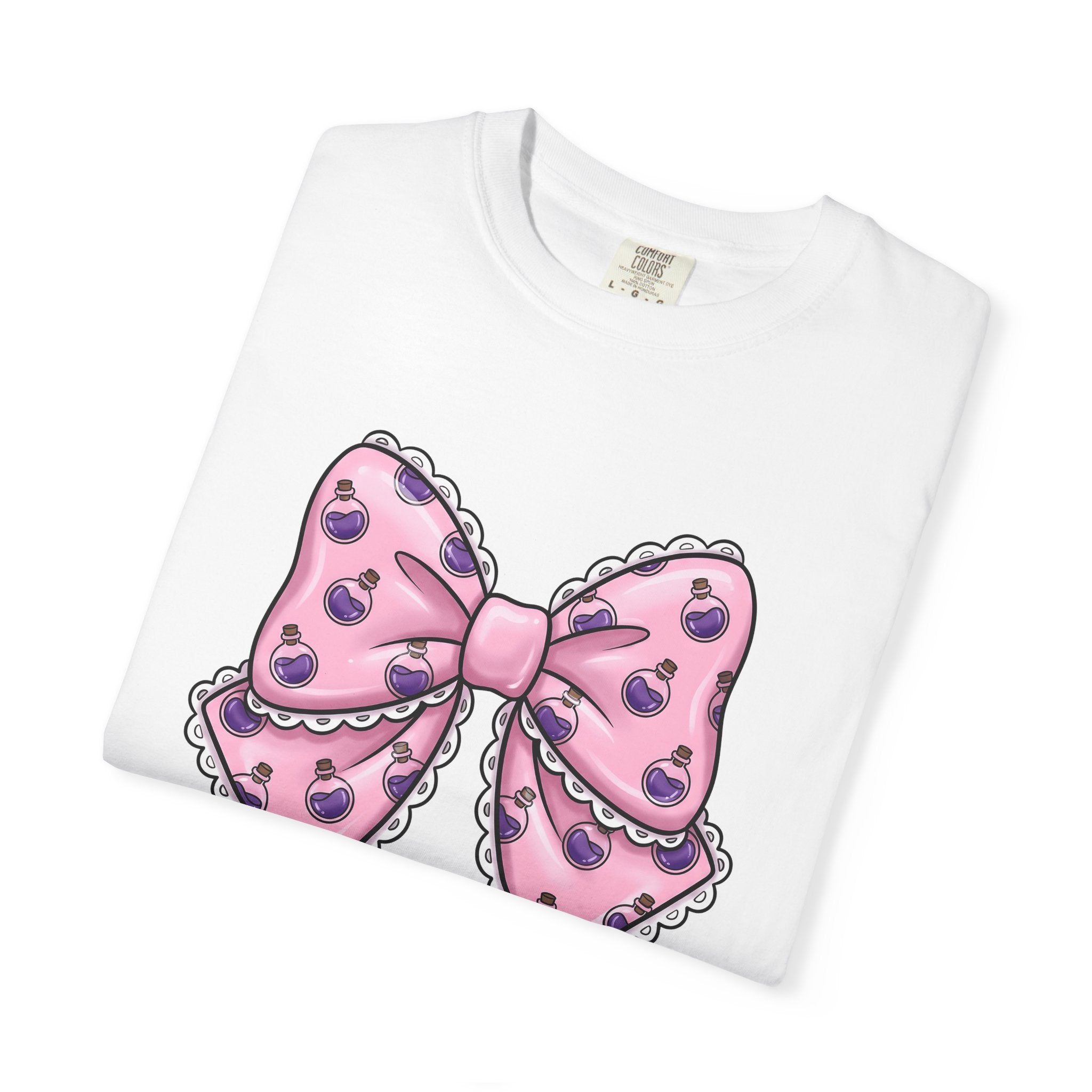 Magic Bow Shirt Halloween Sorcery Gift Women Cute Tee Bow T-Shirt Spooky Fan Kawaii Tshirt Magic Graphic Comic Trim Tshirt