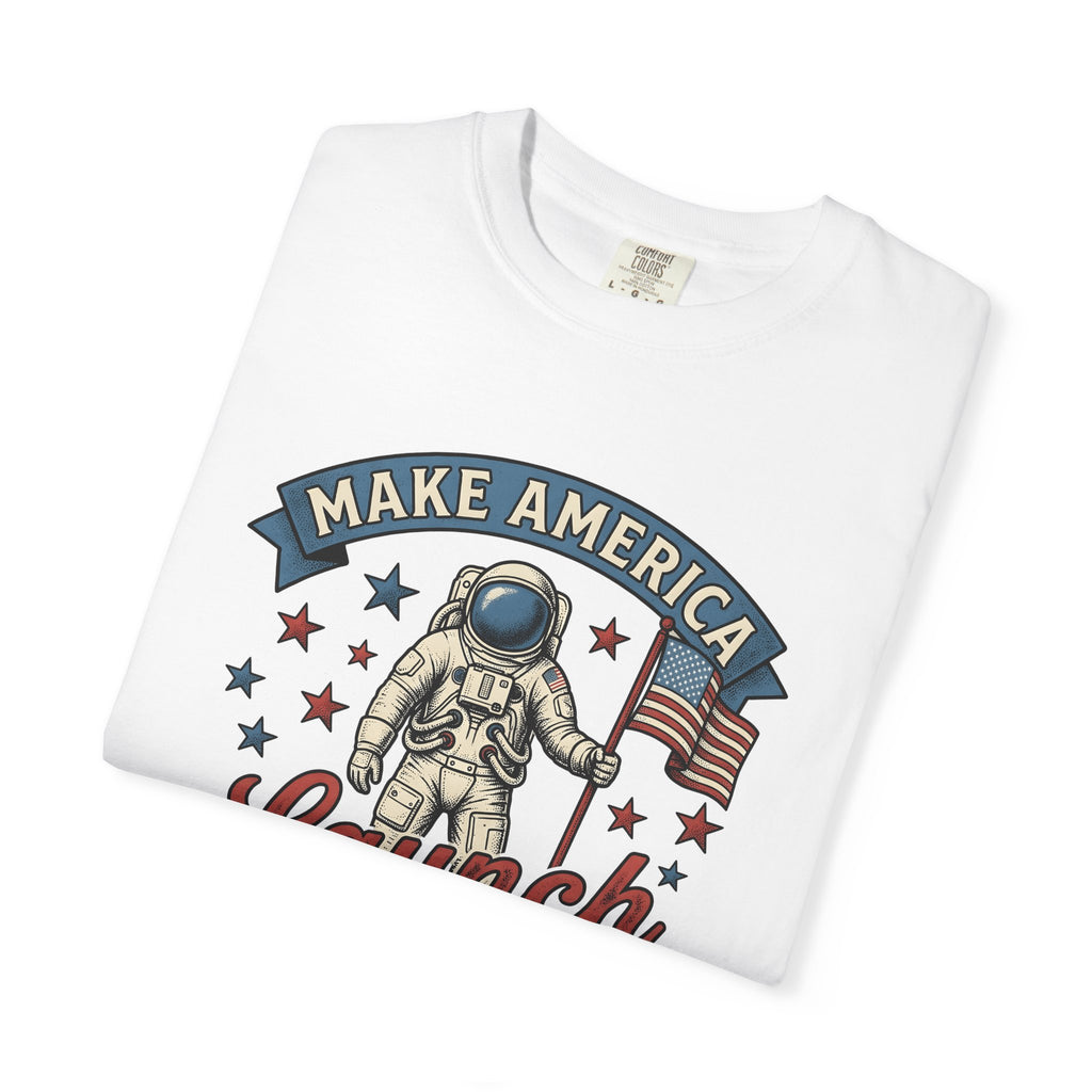 Astronaut Flag Shirt America Patriotic Gift Women Vintage Tee Space Flag T-Shirt American Enthusiast Distressed Tshirt Star Spangled Graphic