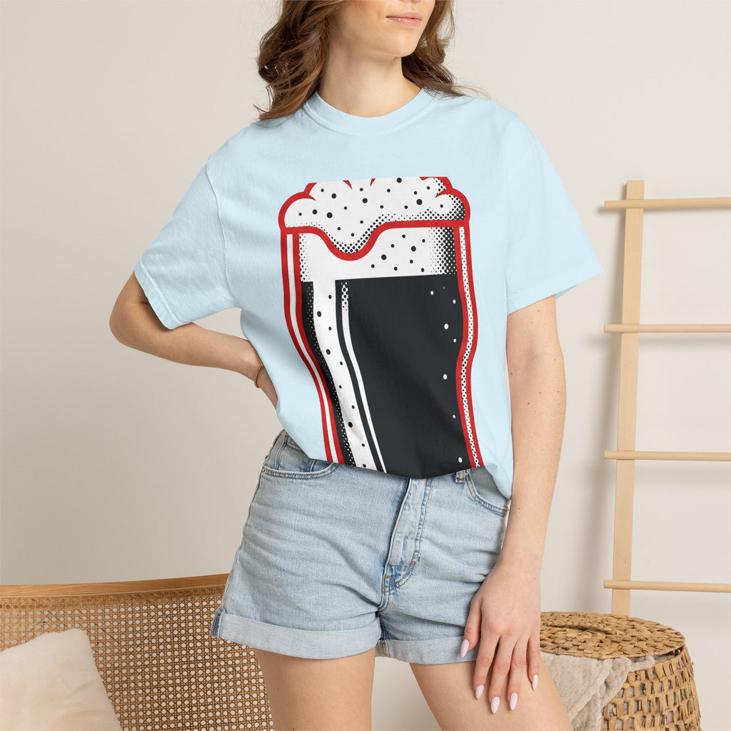 Beer Glass Shirt St Patricks Day Ale Gift Women Graphic Tee Pint Glass T-Shirt Shamrock Fan Beer Mug Tshirt Ale Graphic Vintage Beer Head