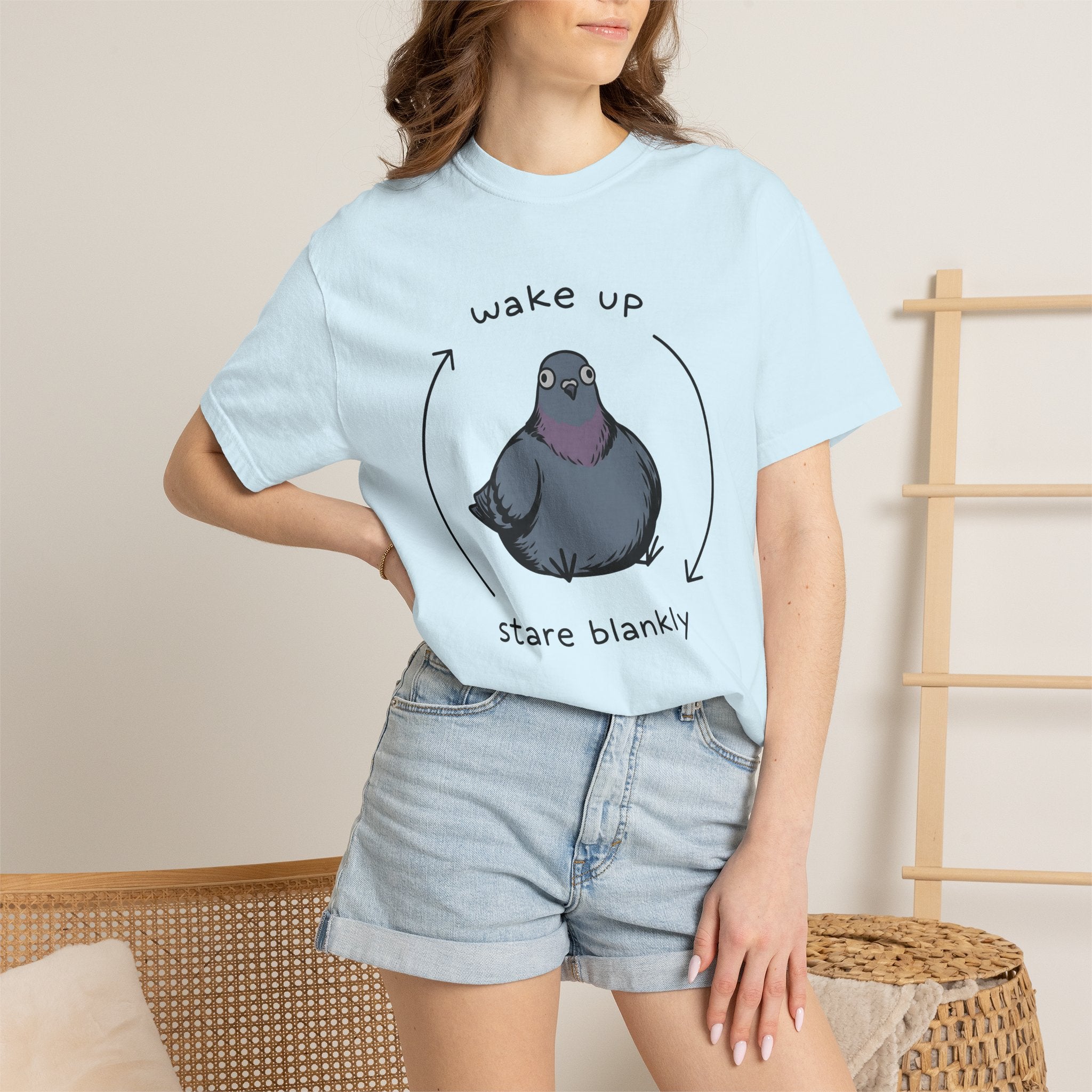 Bird Drawing Shirt Funny Creature Gift Women Animated Tee Bird T-Shirt Comedy Fan Cartoon Tshirt Beast Graphic Scribble Pointers Tshirt