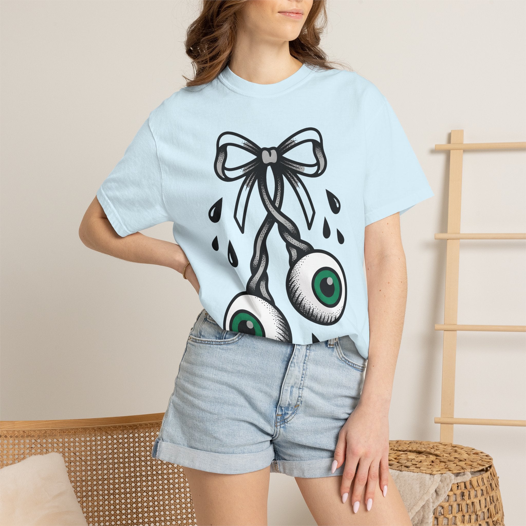 Eye Bow Shirt Halloween Macabre Gift Women Neo Traditional Tee Eyebrow T-Shirt Horror Fan Tattoo Tshirt Dark Graphic Antique Water Droplet