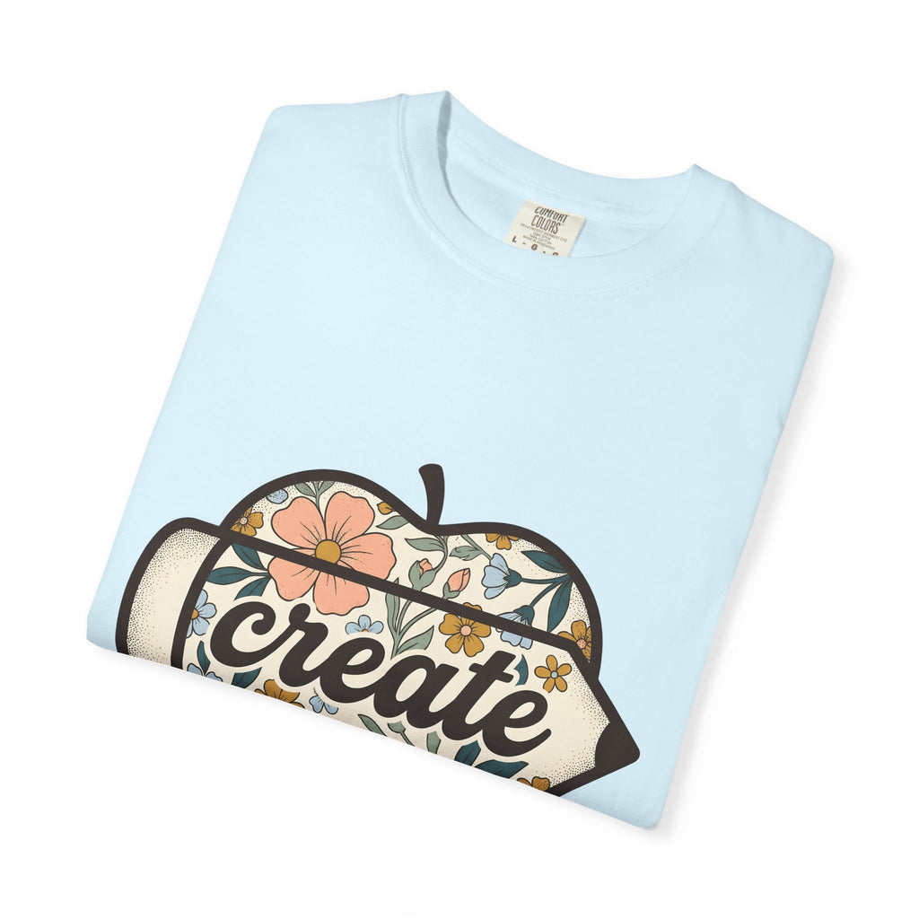 Flower Apple Pen Shirt Teachers School Gift Women Hippie Tee Apple Pencil T-Shirt Educator Enthusiast Bohemian Tshirt Classroom Graphic
